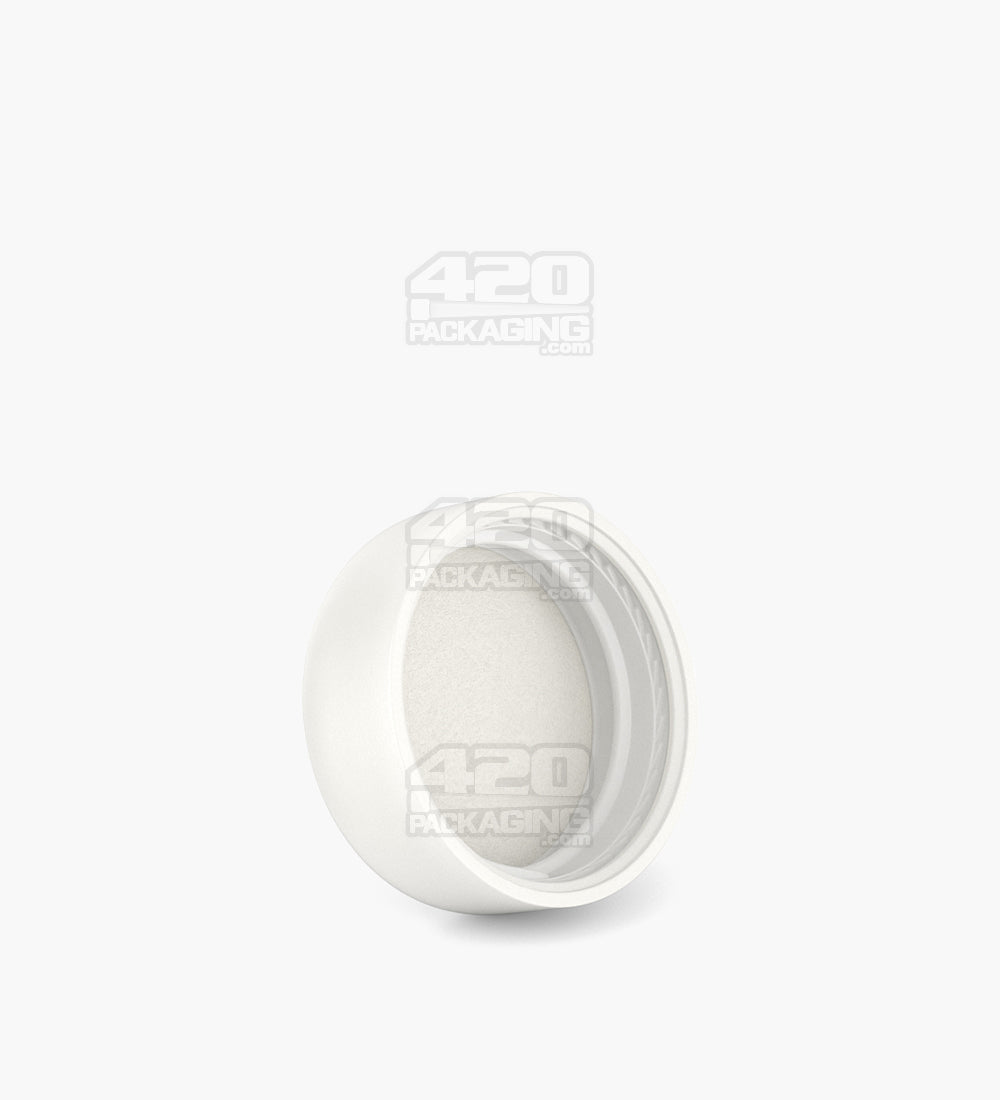 POLLEN GEAR | HiLine Child Resistant Smooth Push Down & Turn Plastic Round Caps w/ Foam Liner | 36mm - Matte White - 308 Count