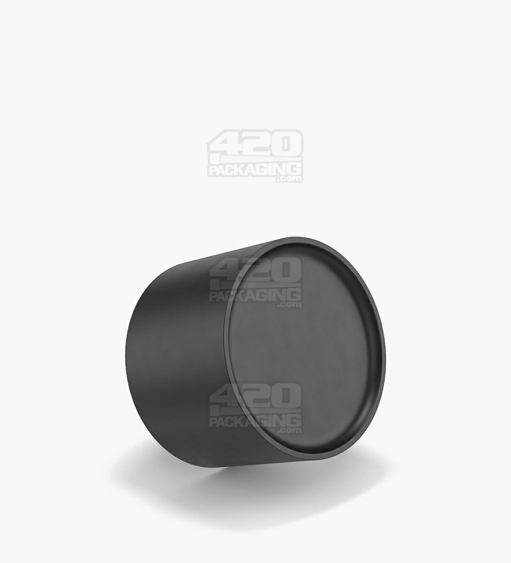 POLLEN GEAR | HiLine Child Resistant Smooth Push Down & Turn Plastic Scooped Caps w/ Foil Liner | 52mm - Matte Black - 72 Count