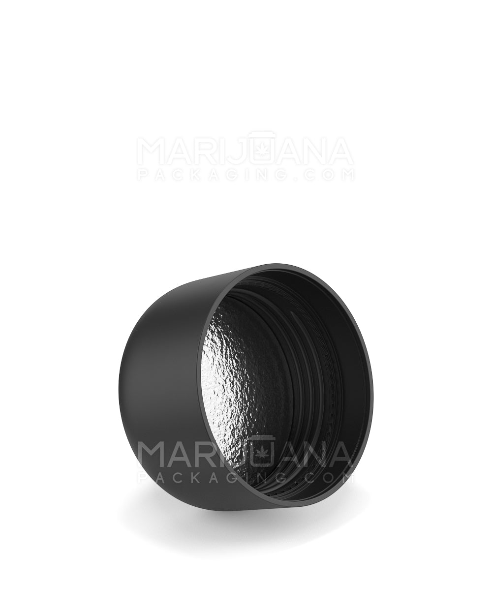 POLLEN GEAR | HiLine Child Resistant Smooth Push Down & Turn Plastic Dome Caps w/ 3-Layer Liner | 52mm - Matte Black - 72 Count