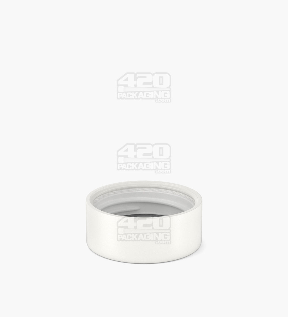 POLLEN GEAR | HiLine Child Resistant Smooth Push Down & Turn Plastic Flat Caps w/ Foil Liner | 36mm - Matte White - 308 Count