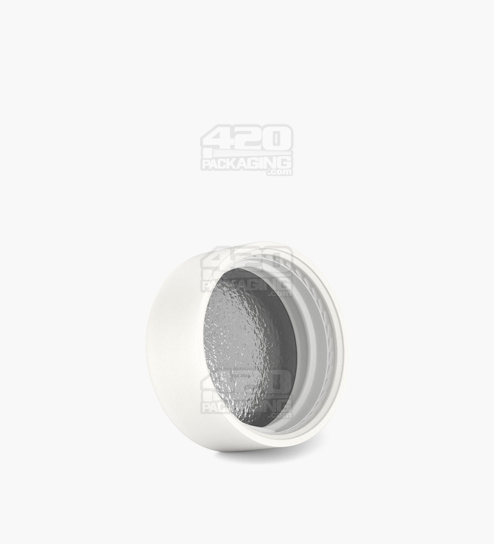 POLLEN GEAR | HiLine Child Resistant Smooth Push Down & Turn Plastic Flat Caps w/ Foil Liner | 36mm - Matte White - 308 Count