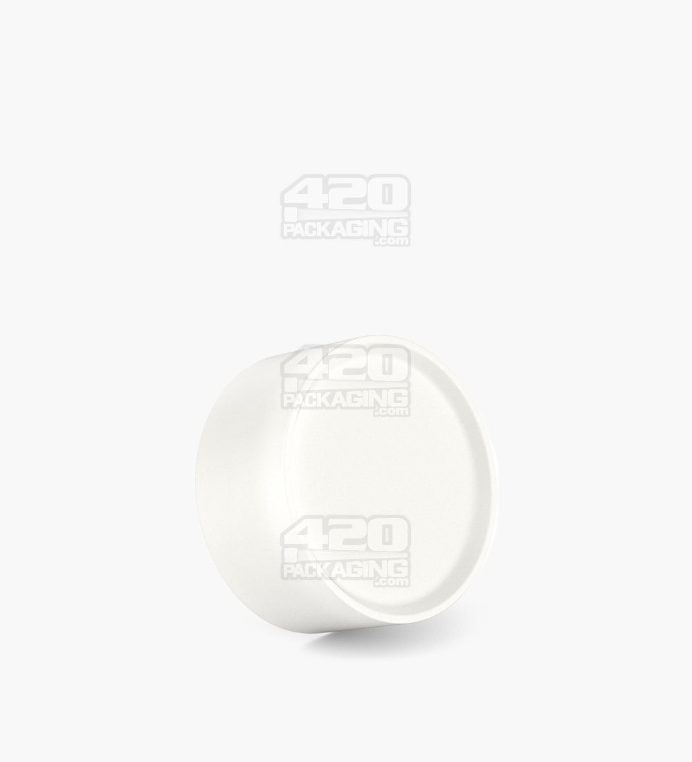 POLLEN GEAR | HiLine Child Resistant Smooth Push Down & Turn Plastic Scooped Caps w/ Triple Layer Foil Liner | 36mm - Matte White - 308 Count