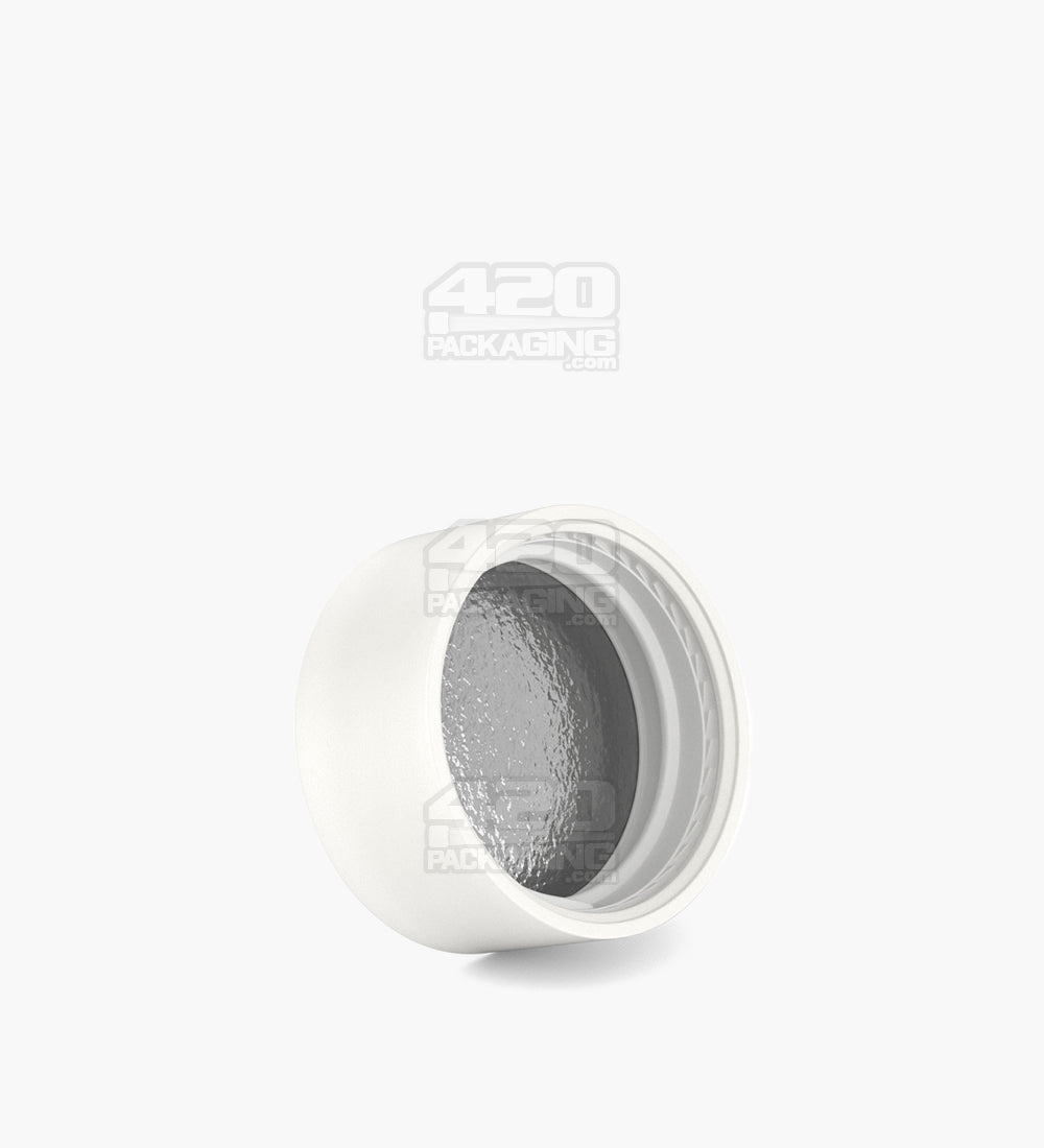 POLLEN GEAR | HiLine Child Resistant Smooth Push Down & Turn Plastic Scooped Caps w/ Triple Layer Foil Liner | 36mm - Matte White - 308 Count