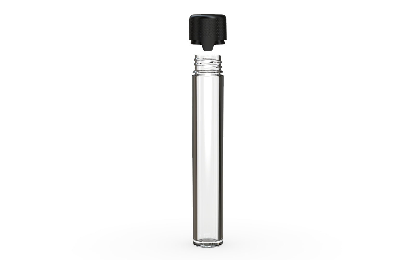 CHUBBY GORILLA | Child Resistant Clear Plastic Aviator Pre-Roll Tubes w/ Black Cap | 25mm - 115mm - 400 Count