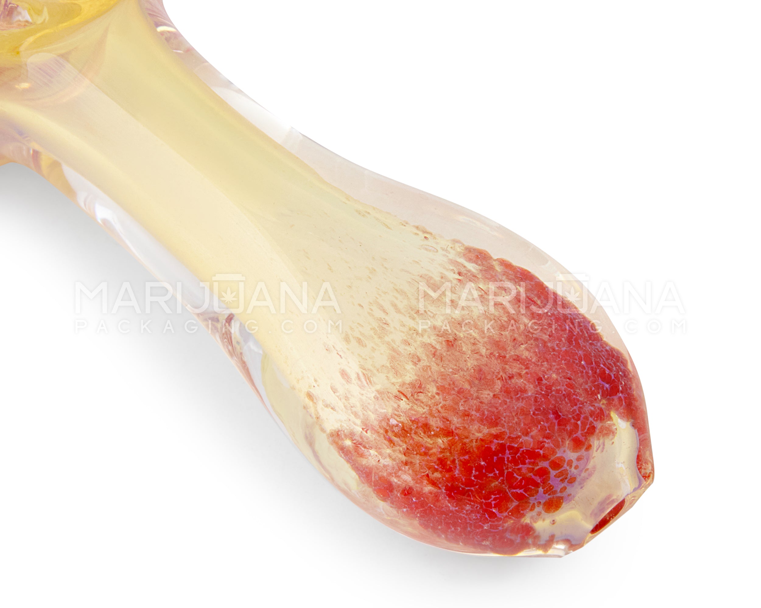 Frit & Gold Fumed Spoon Hand Pipe | 3.5in Long - Glass - Assorted