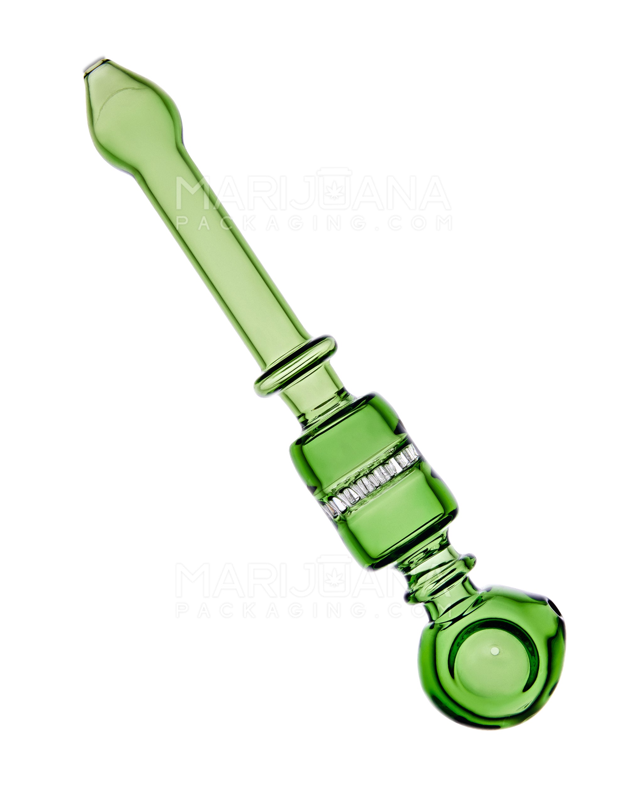 Long Spoon Hand Pipe w/ Honeycomb Percolator | 8in Long - Glass - Assorted