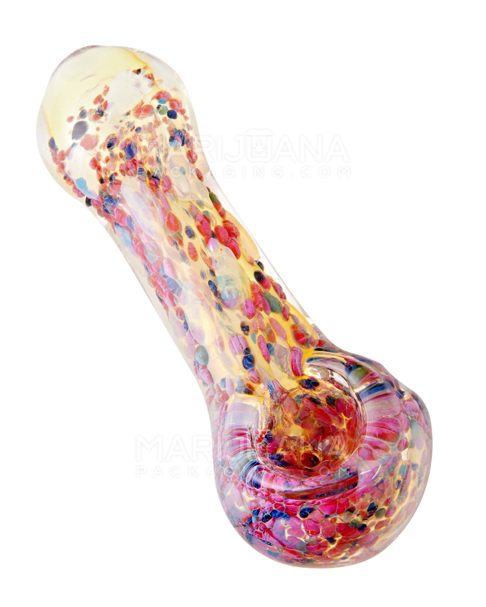 Frit & Fumed Spoon Hand Pipe | 4.5in Long - Glass - Assorted - 6