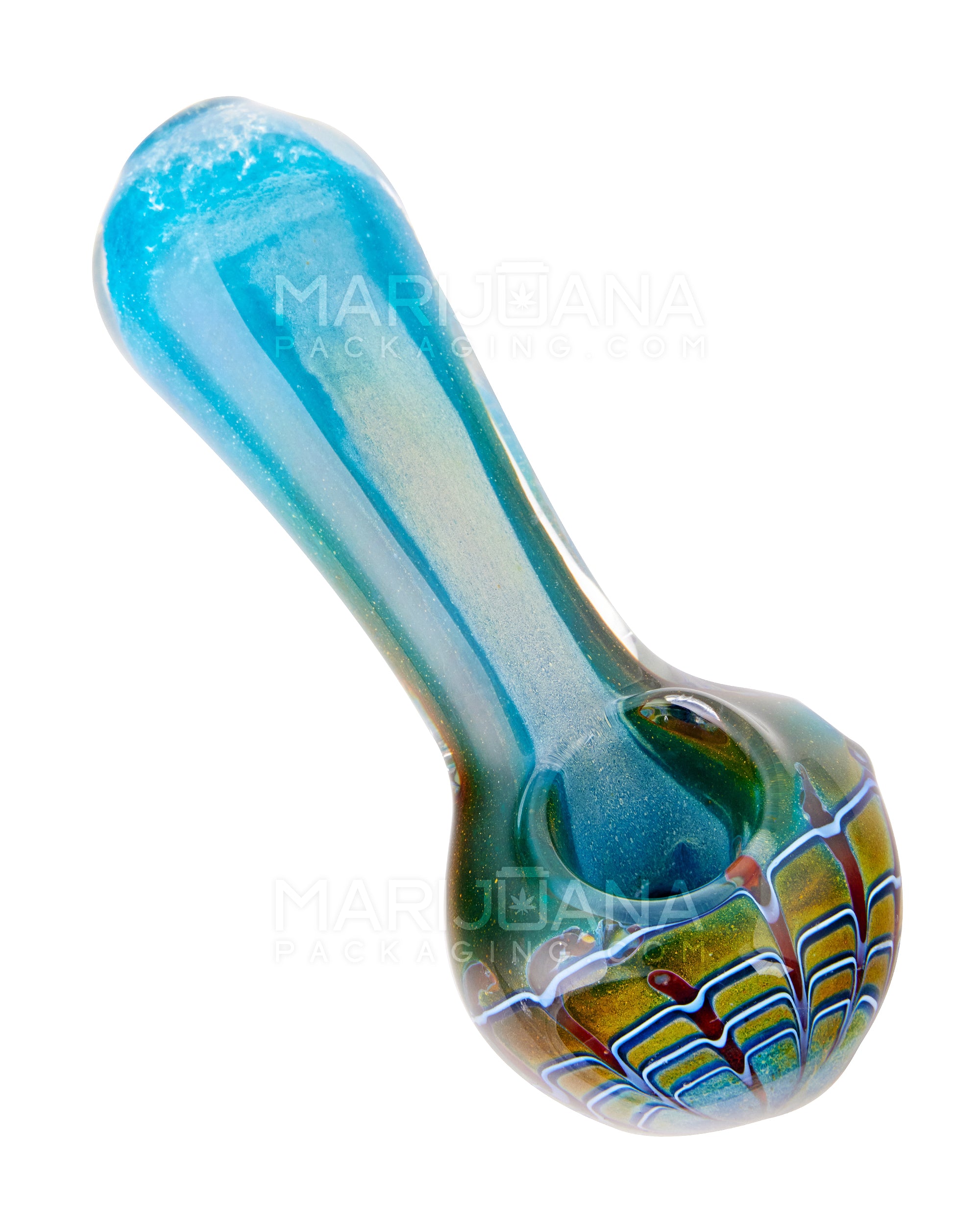 Raked & Frit Spoon Hand Pipe | 5in Long - Glass - Assorted - 1