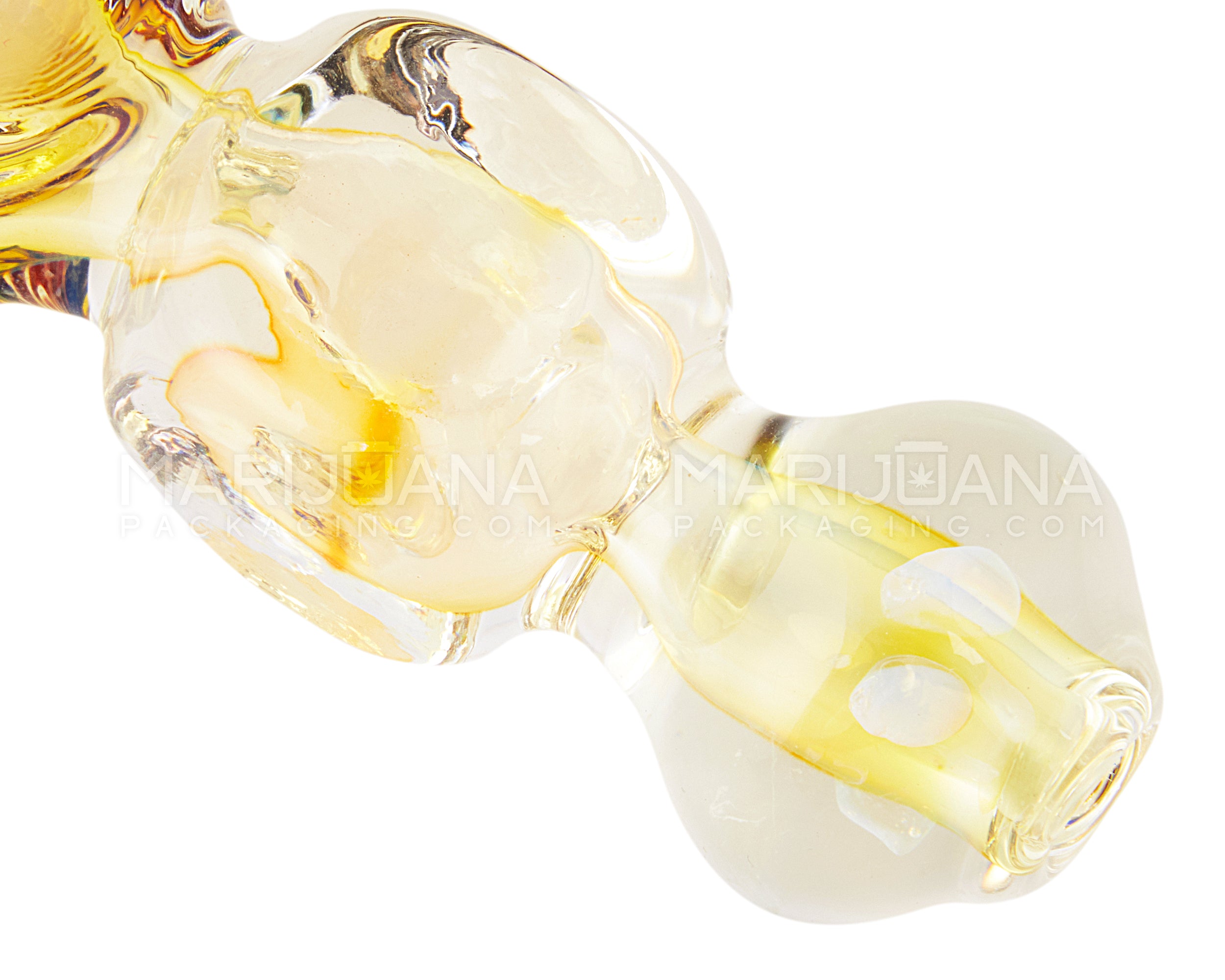 Swirl & Fumed Bulged Spoon Hand Pipe | 3.5in Long - Glass - Assorted