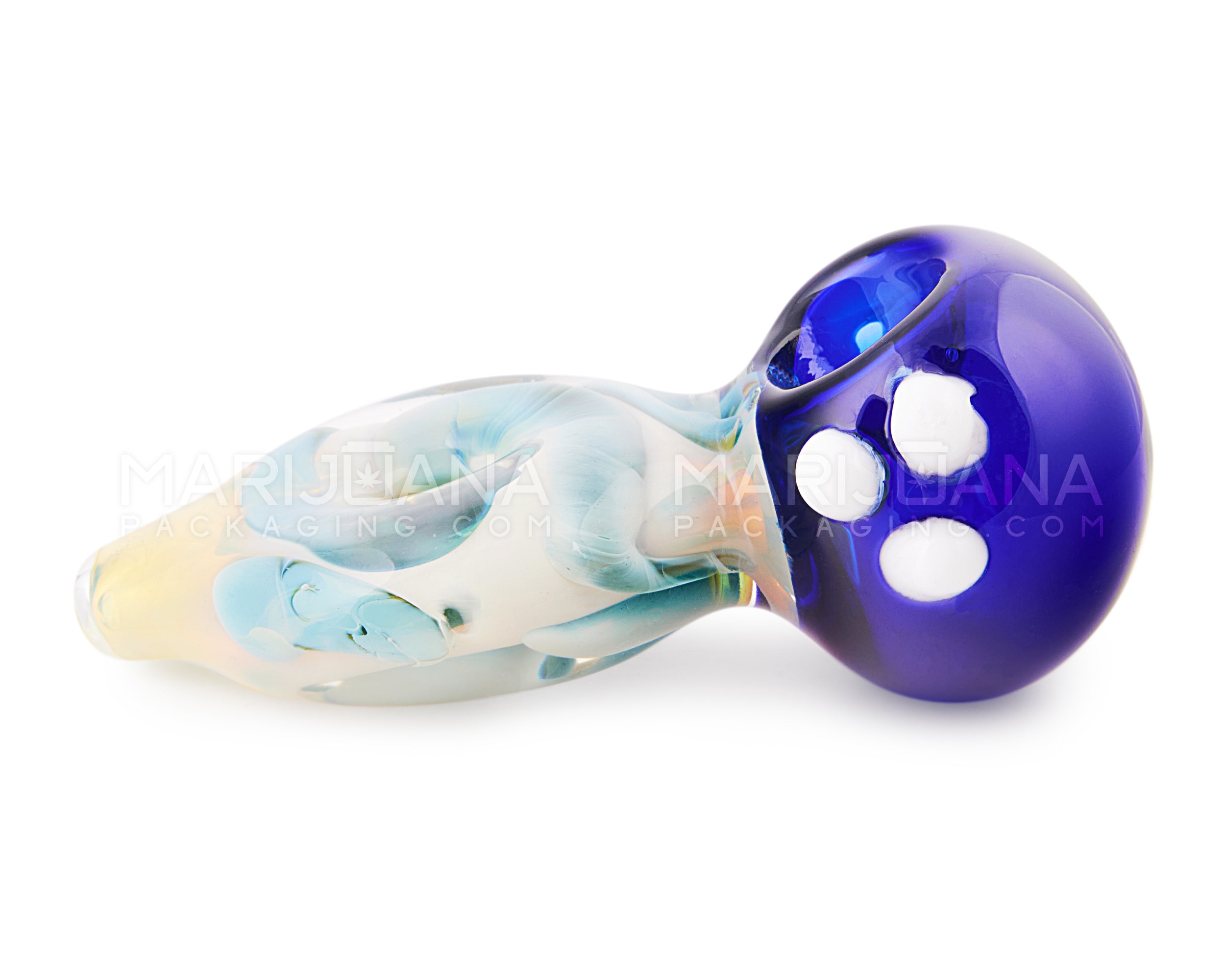 Frit & Swirl Multi Fumed Donut Spoon Hand Pipe | 4in Long - Glass - Assorted - 5