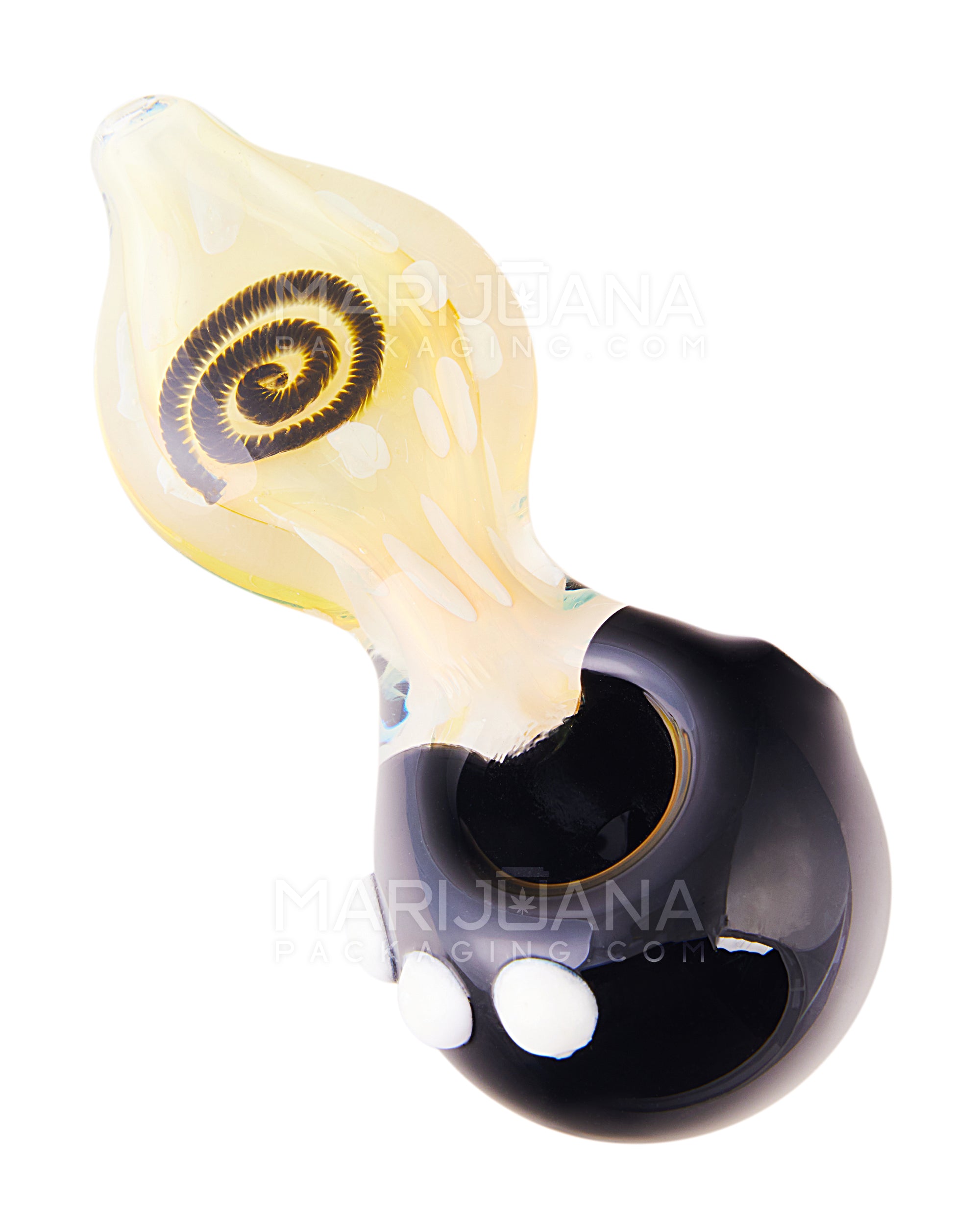 Frit & Swirl Multi Fumed Donut Spoon Hand Pipe | 4in Long - Glass - Assorted - 7