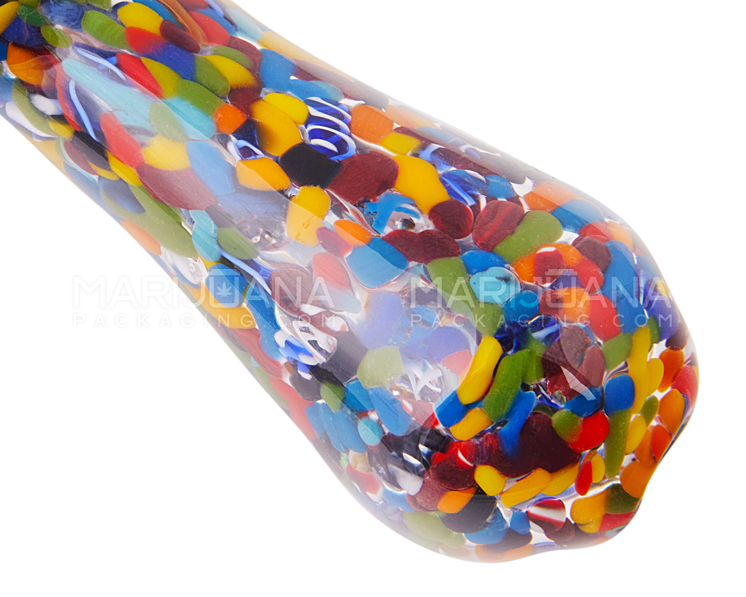 Frit & Dichro Rainbow Spoon Hand Pipe | 4in Long - Glass - Assorted - 3