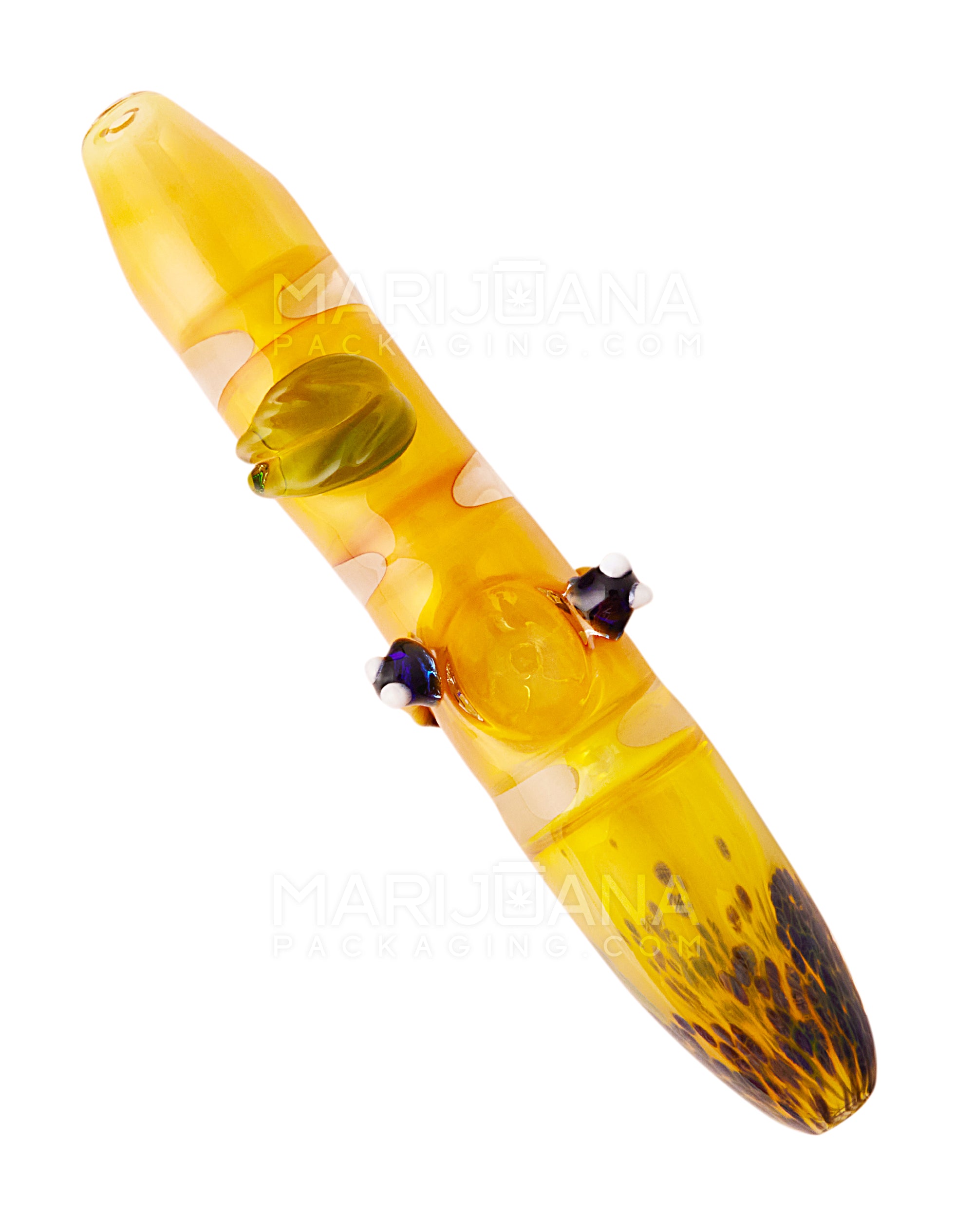 Bee Leaf Fumed Steamroller Hand Pipe | 6.25in Long - Glass