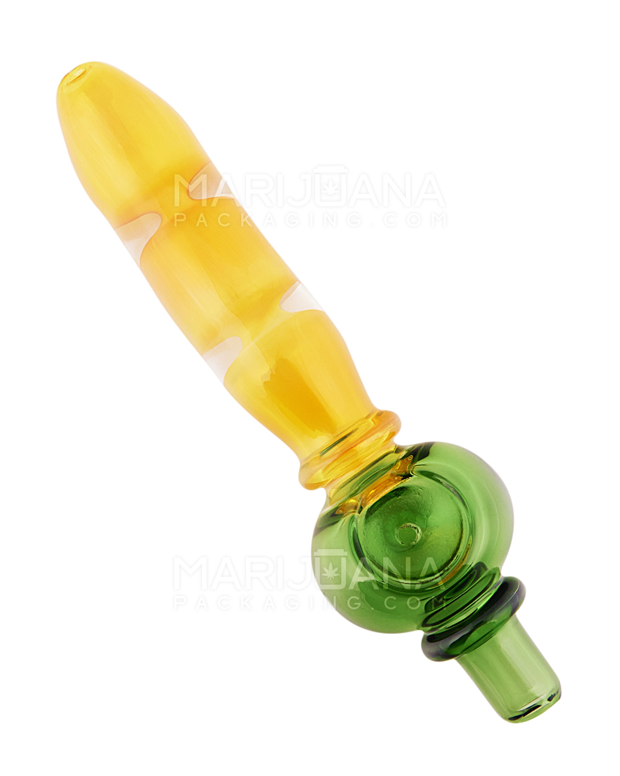 Long Fumed Bulb Bowl Hand Pipe | 6.5in Long - Glass - Assorted