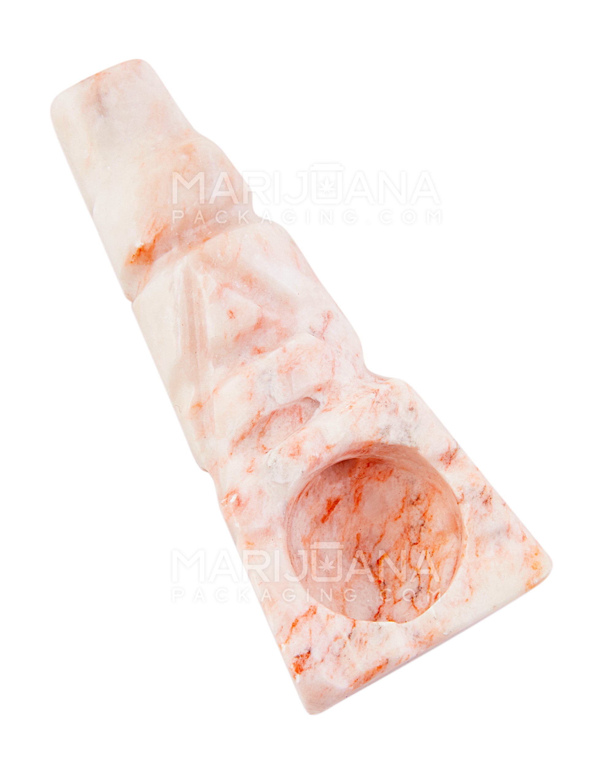 Medium Marble Rectangle Spoon Hand Pipes | 2.75in Long - Marble Stone - Assorted