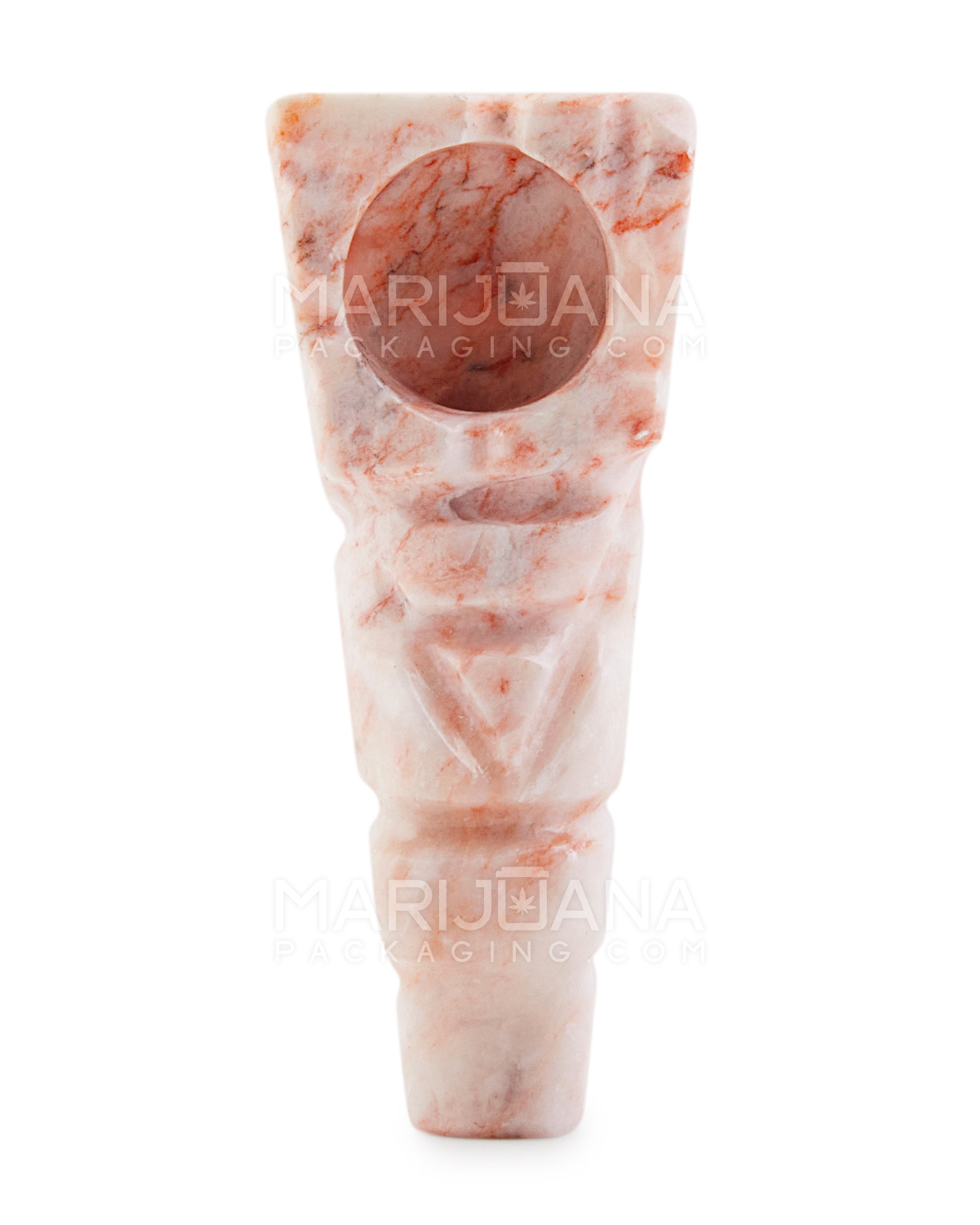 Medium Marble Rectangle Spoon Hand Pipes | 2.75in Long - Marble Stone - Assorted