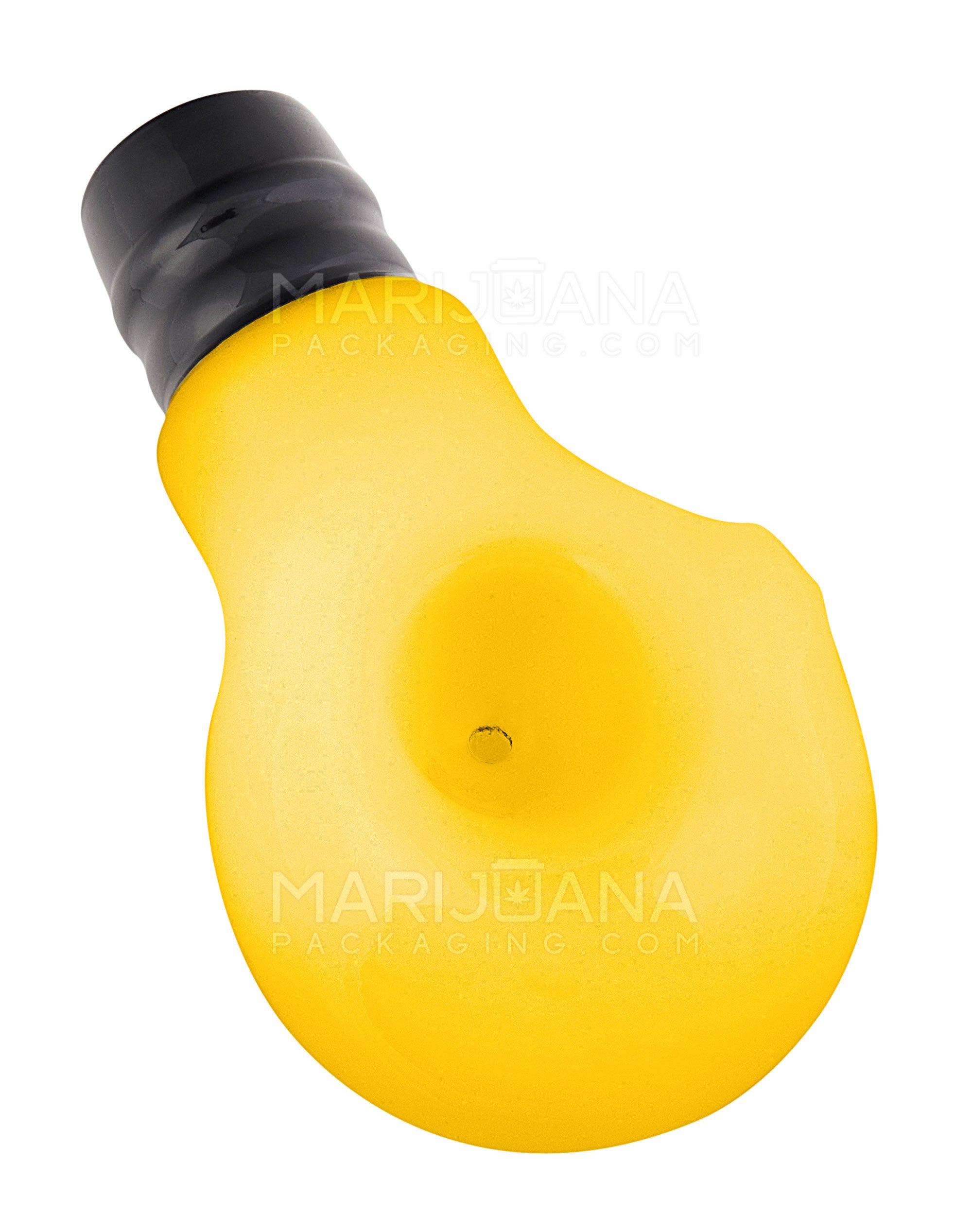 Lightbulb Style Hand Pipe | 4.5in Long - Glass - Yellow - 1