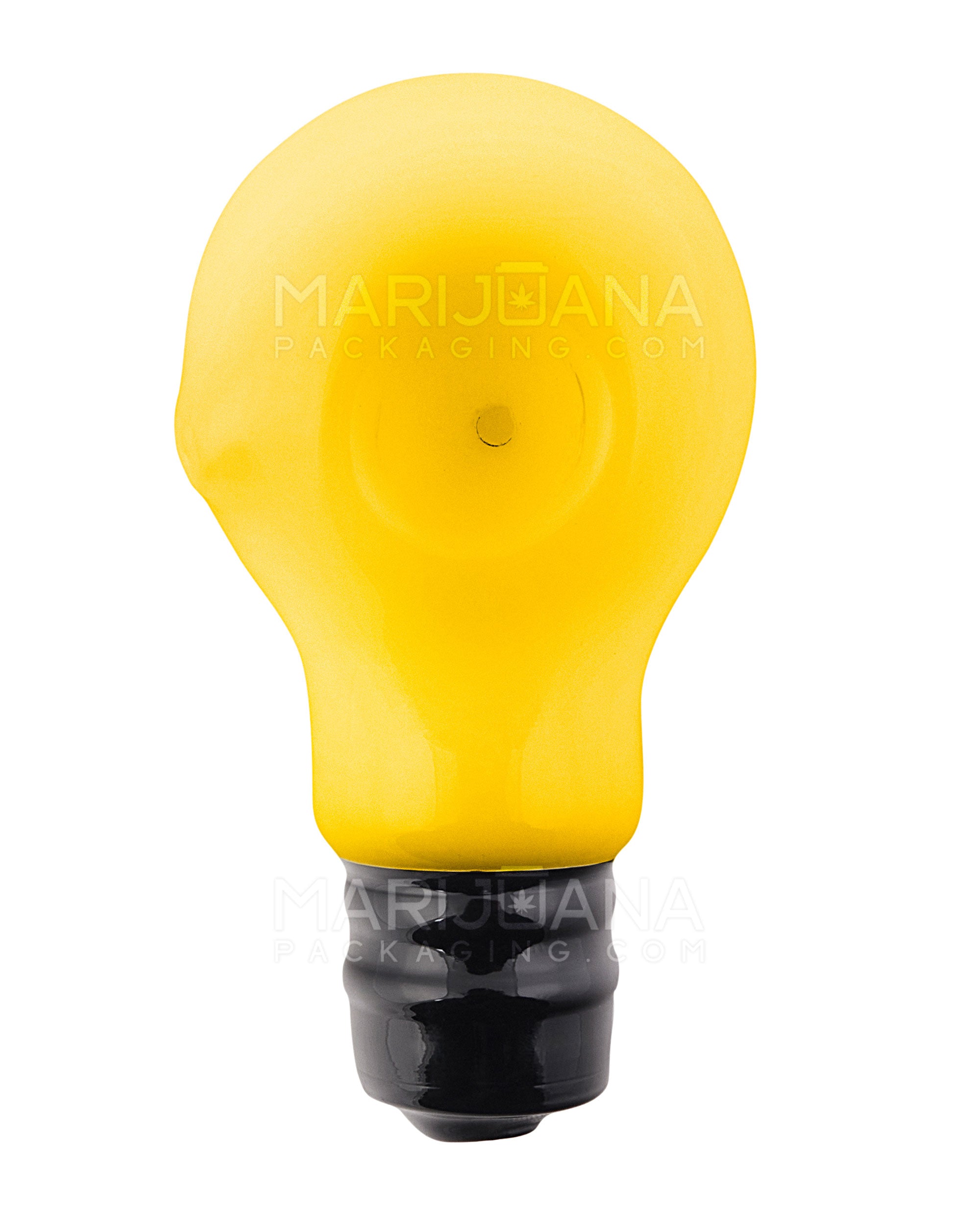 Lightbulb Style Hand Pipe | 4.5in Long - Glass - Yellow - 2