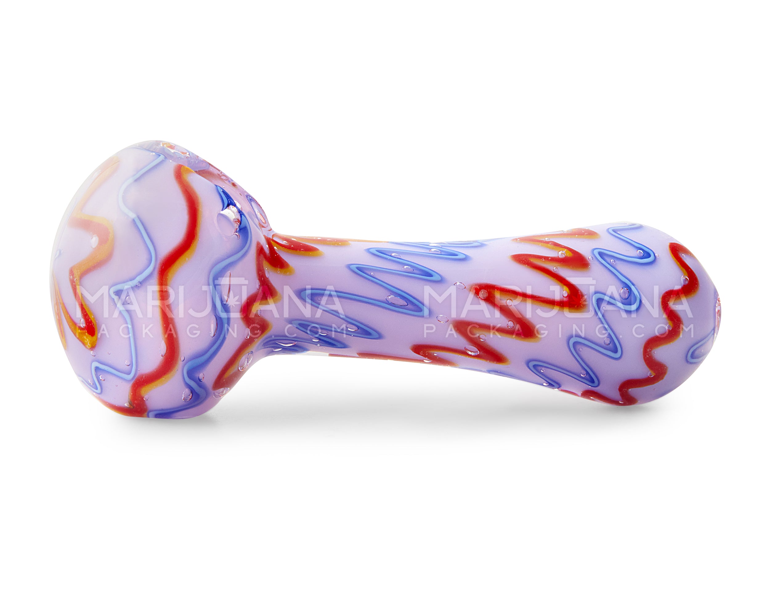 Pink Scratch Design Thick Hand Pipe | 4.5in Long - Glass - Assorted
