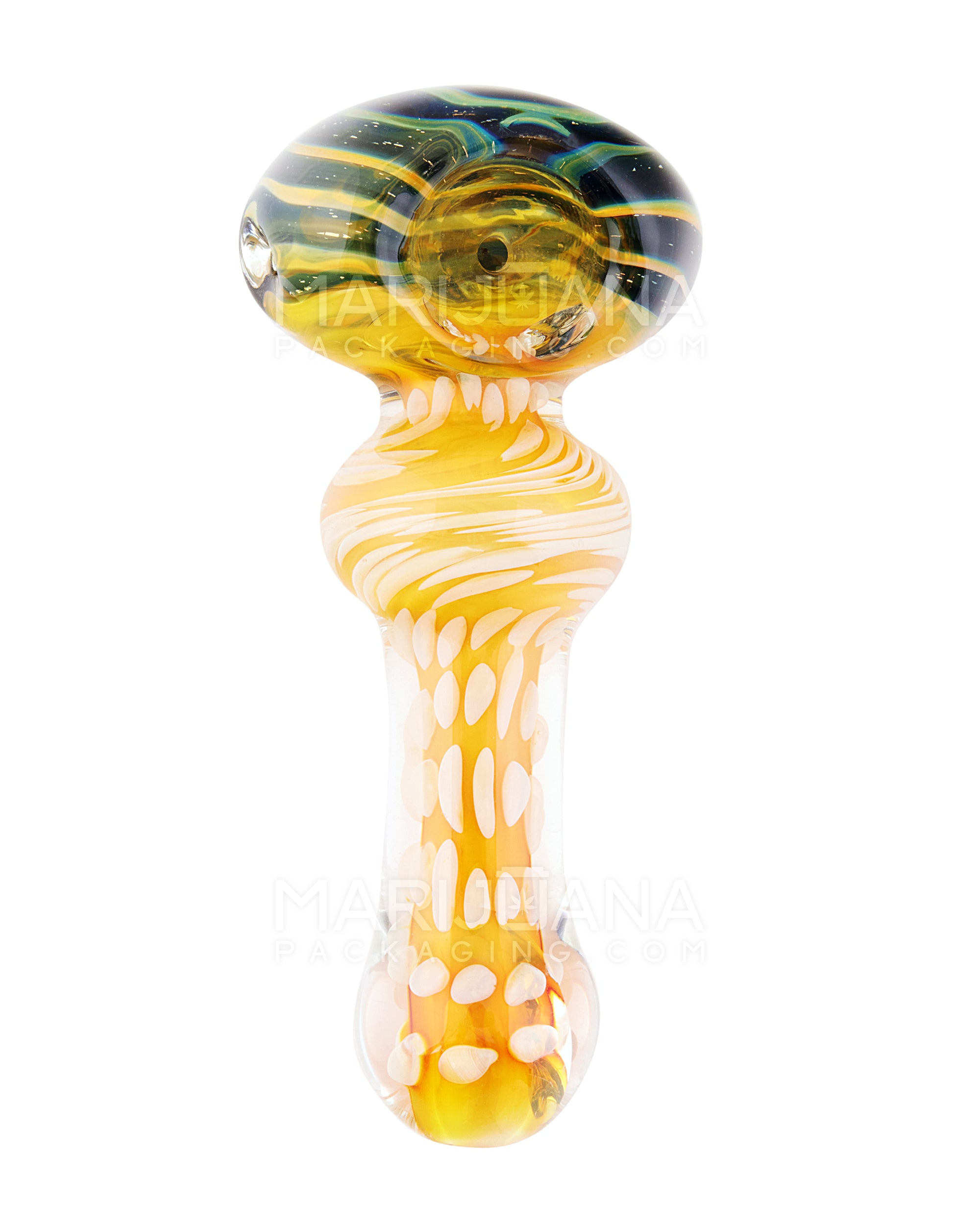 Fumed Spotted Galaxy Swirl Bowl Spoon Hand Pipe | 5in Long - Glass - Assorted - 2