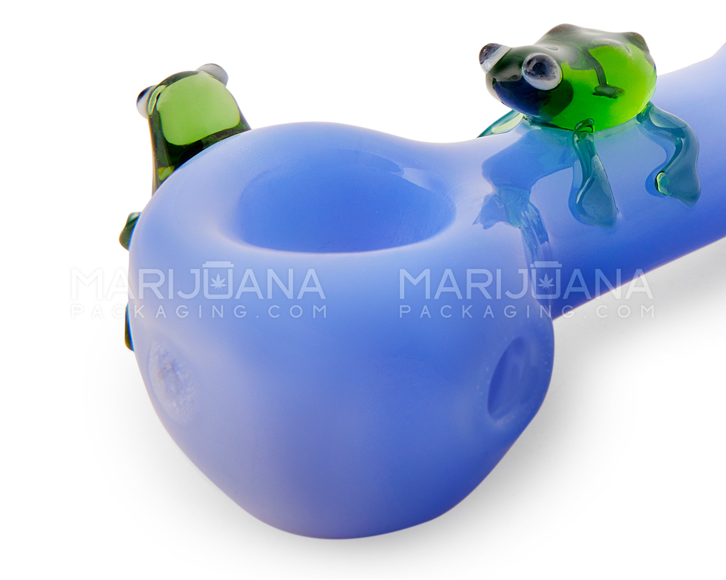 Color Frog Spoon Hand Pipe | 4in Long - Glass - Assorted