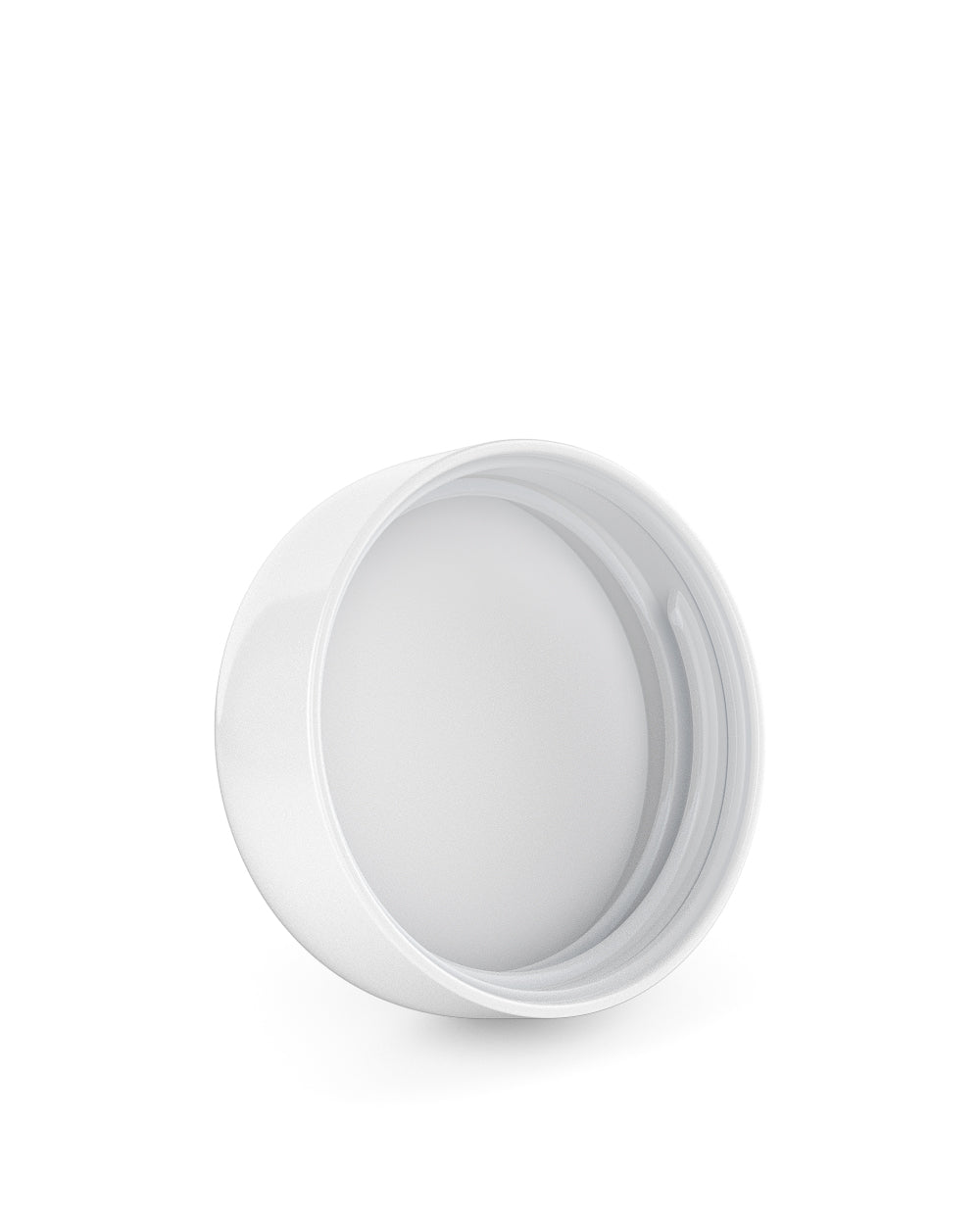 Child Resistant | Dome Push Down & Turn Plastic Caps w/ Foam Liner | 53mm - Glossy White - 120 Count