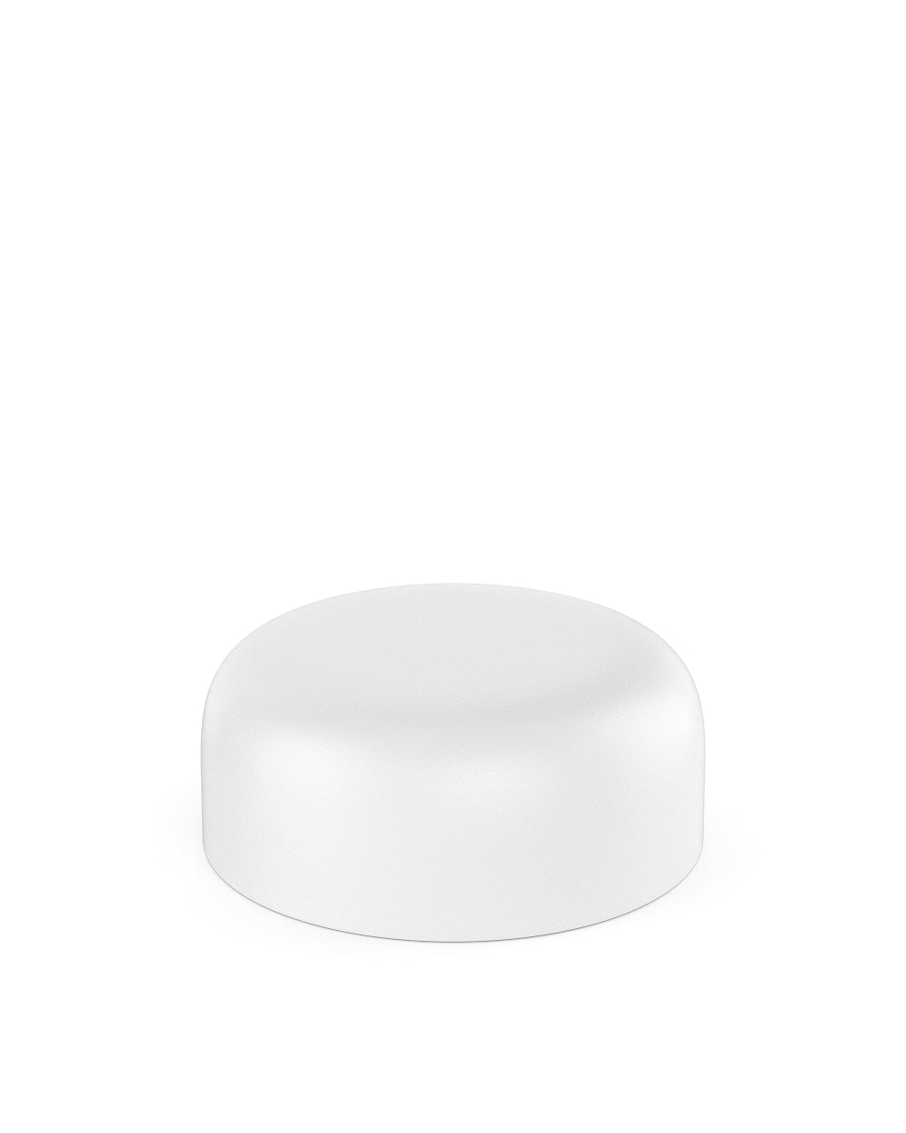 Child Resistant | Dome Push Down & Turn Plastic Caps w/ Foam Liner | 53mm - Matte White - 120 Count