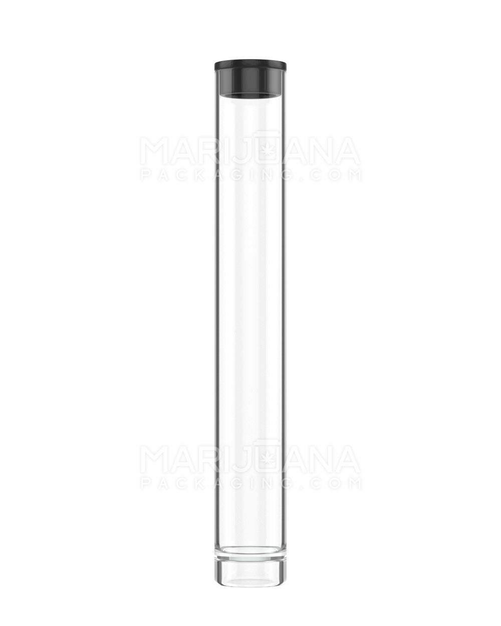 Buttonless Vape Cartridge Tube w/ Black Cap | 86mm - Clear Plastic | Sample