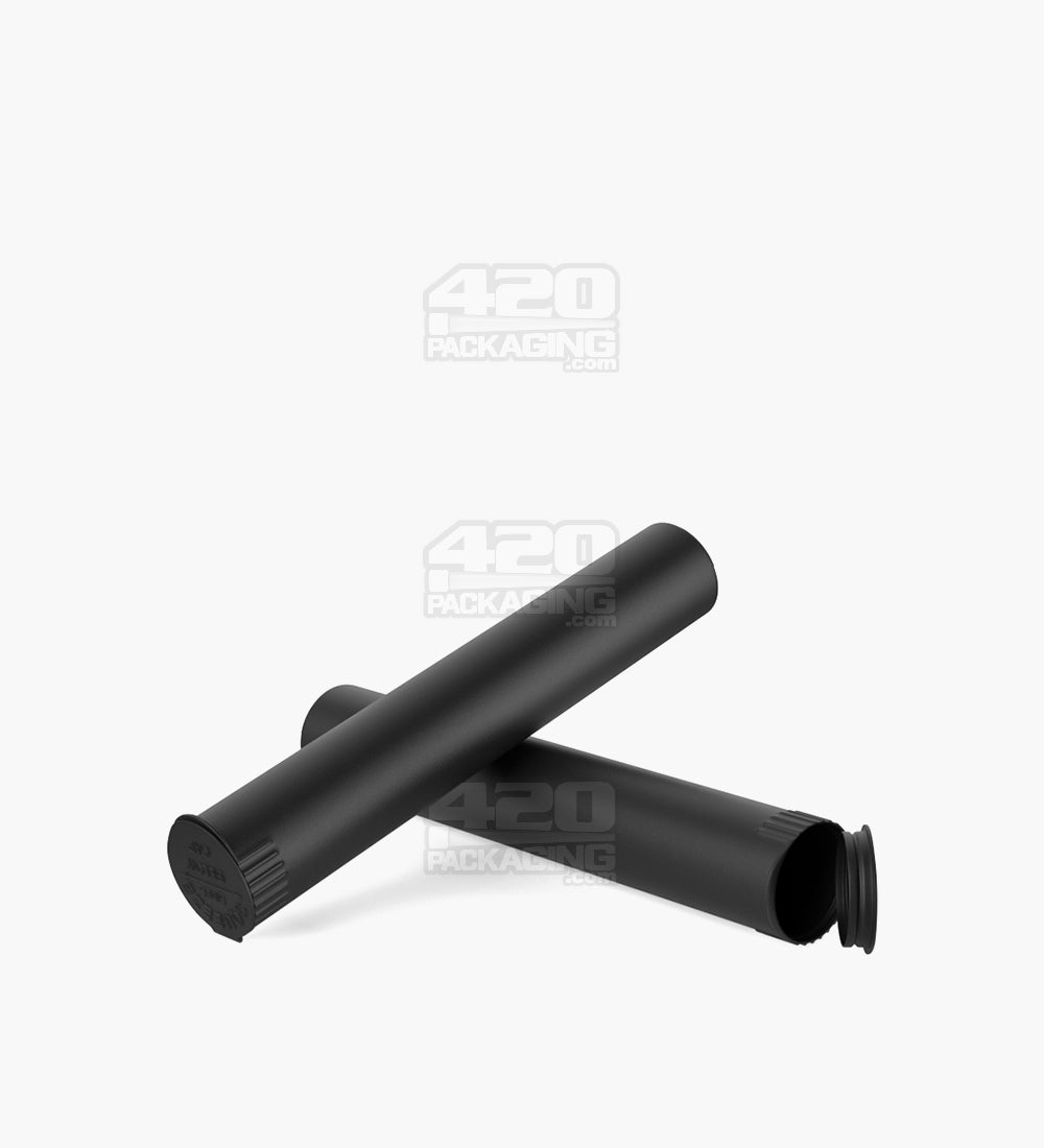 Child Resistant | King Size Pop Top Opaque Plastic PCR Pre-Roll Tubes | 116mm - Matte Black - 500 Count