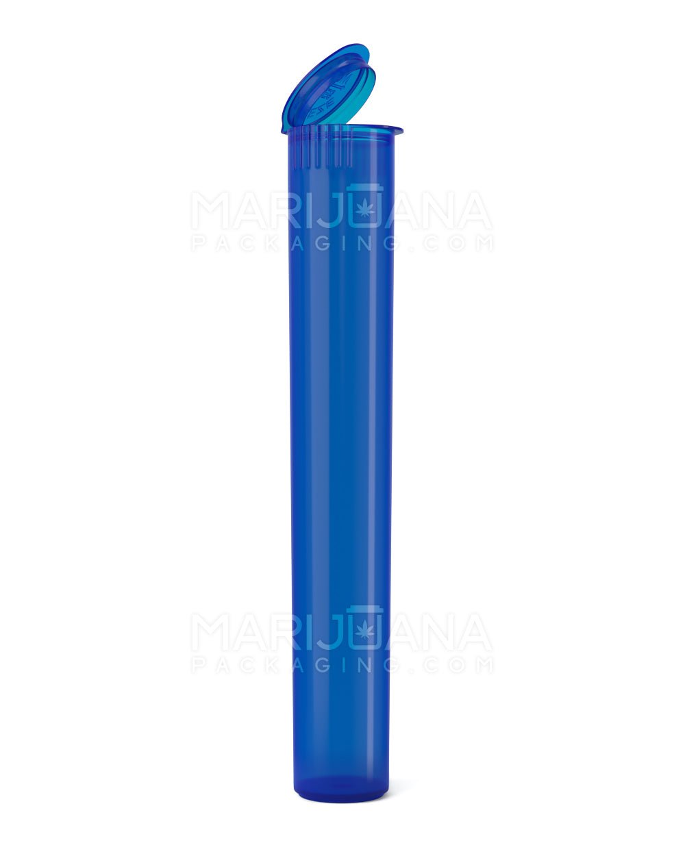 Child Resistant King Size Pop Top Translucent Plastic Pre-Roll Tubes | 116mm - Blue | Sample