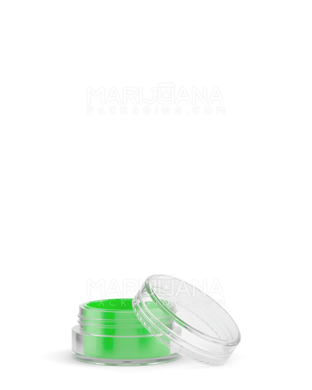 Clear Concentrate Containers w/ Screw Top Cap & Green Silicone Insert | 5mL - Plastic | Sample