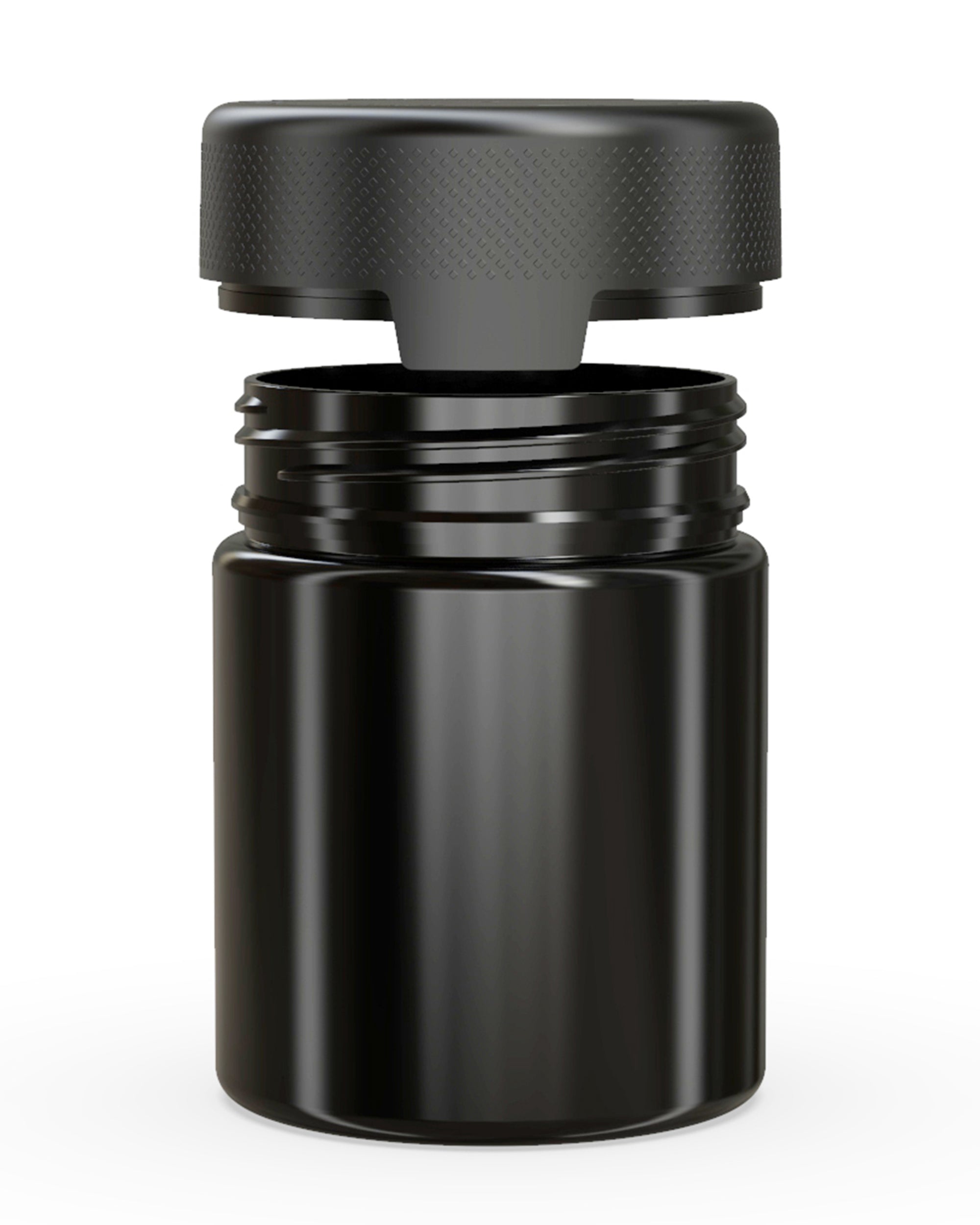 CHUBBY GORILLA | Child Resistant Black Plastic Aviator XL Container w/ Black Cap | 550mL - 18.5oz - 60 Count