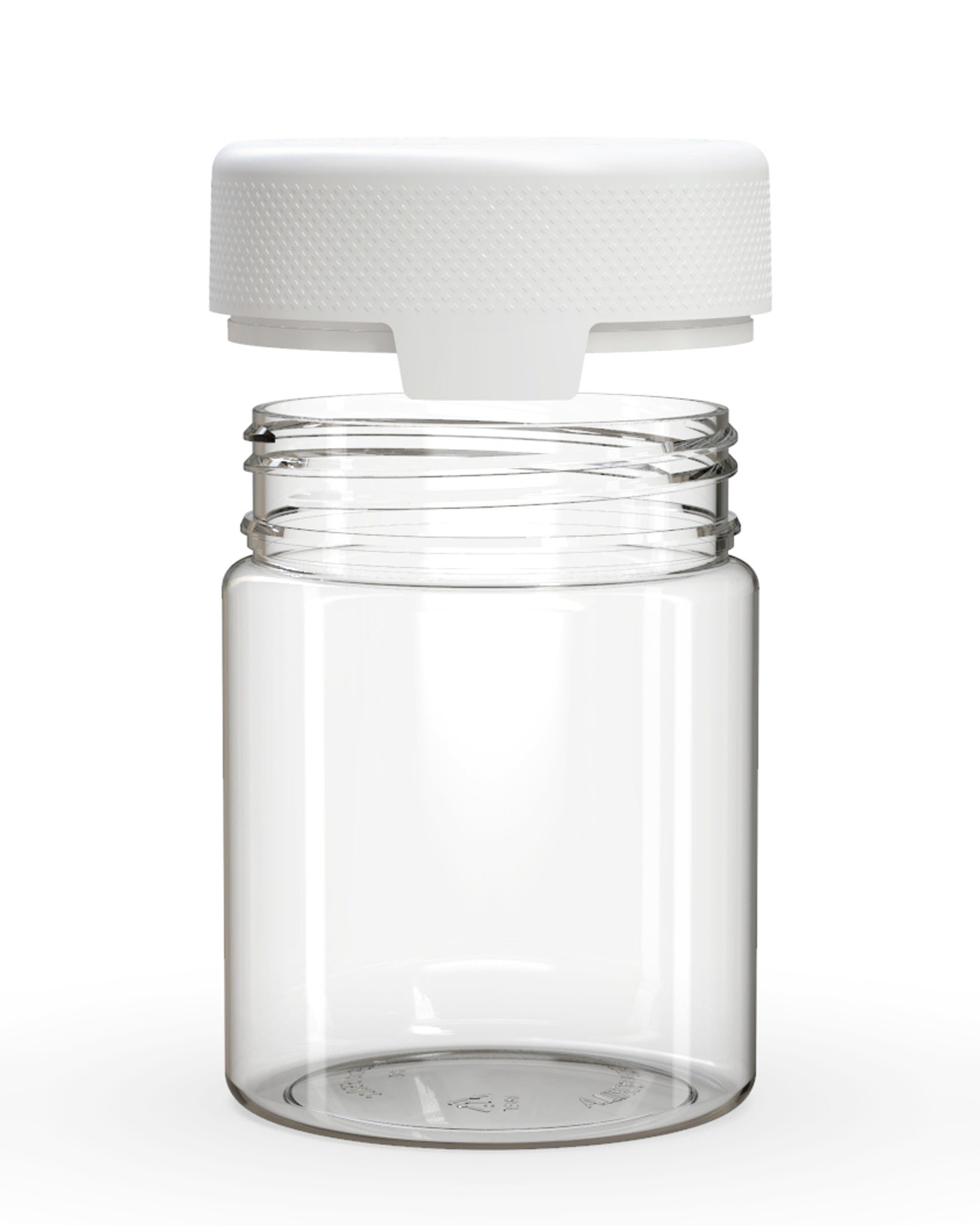 CHUBBY GORILLA | Child Resistant Clear Plastic Aviator XL Container w/ White Cap | 550mL - 18.5oz - 60 Count