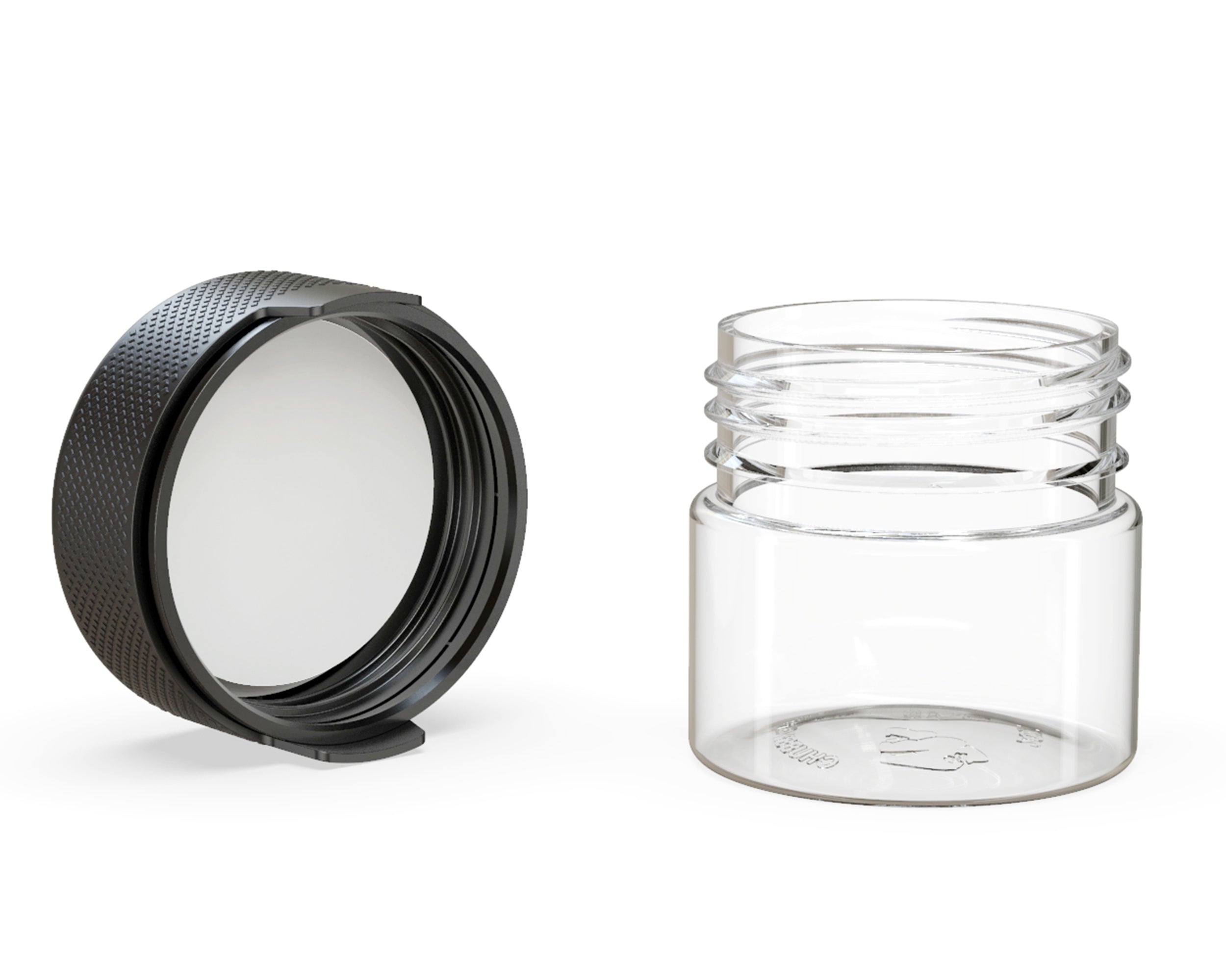 CHUBBY GORILLA | Child Resistant Clear Plastic Aviator Container w/ Black Cap | 60mL - 2oz - 500 Count
