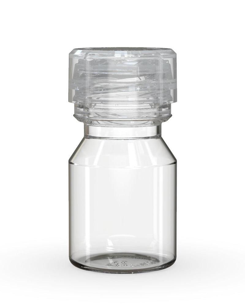CHUBBY GORILLA Child Resistant Stubby Aviator Shot Bottles Clear | 30mL - w/ Clear Lid | Sample