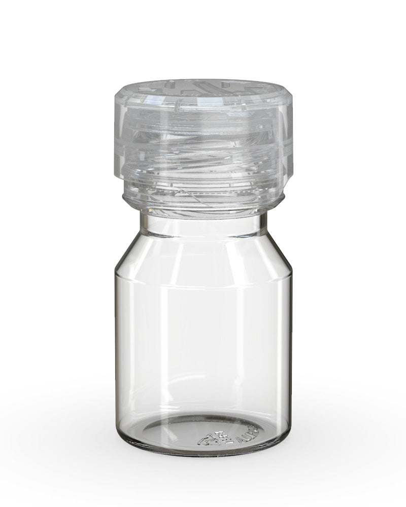 CHUBBY GORILLA | Child Resistant Stubby Aviator Shot Bottles Clear | 30mL - w/ Clear Lid - 800 Count