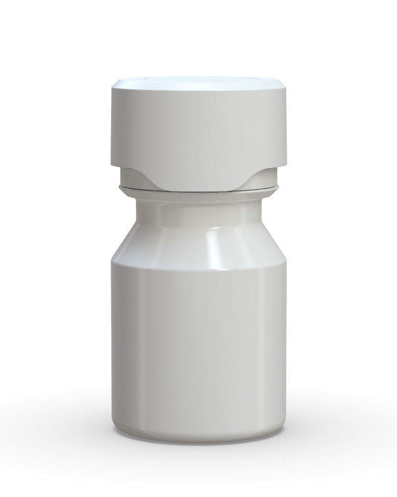 CHUBBY GORILLA Child Resistant Stubby Aviator Shot Bottles White | 30mL - w/ White Lid | Sample