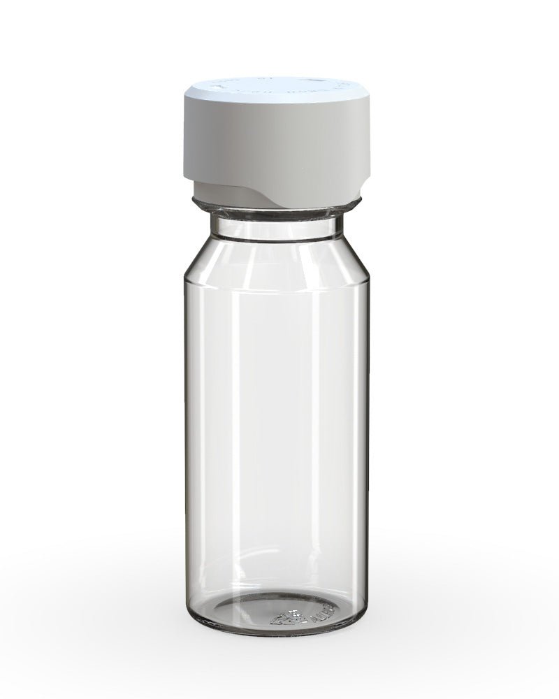 CHUBBY GORILLA | Child Resistant Aviator Shot Bottles Clear | 60mL - w/ White Lid - 500 Count