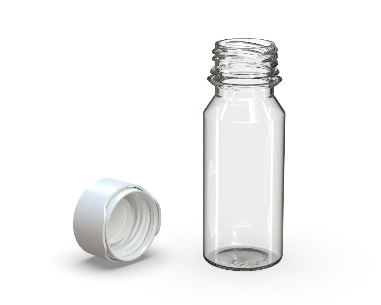CHUBBY GORILLA | Child Resistant Aviator Shot Bottles Clear | 60mL - w/ White Lid - 500 Count