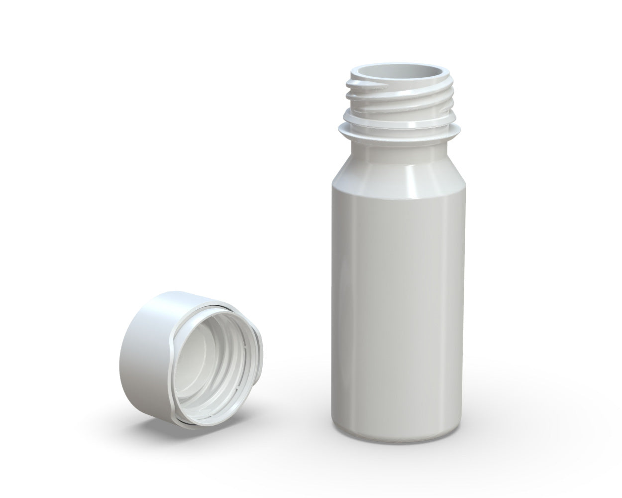 CHUBBY GORILLA | Child Resistant Aviator Shot Bottles White | 60mL - w/ White Lid - 500 Count