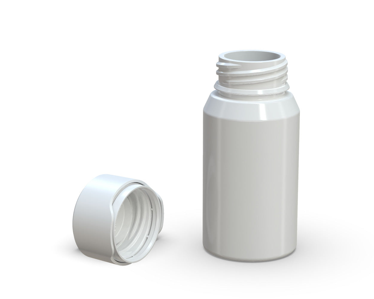 CHUBBY GORILLA | Child Resistant Mini Aviator Shot Bottles White | 60mL - w/ White Lid - 500 Count