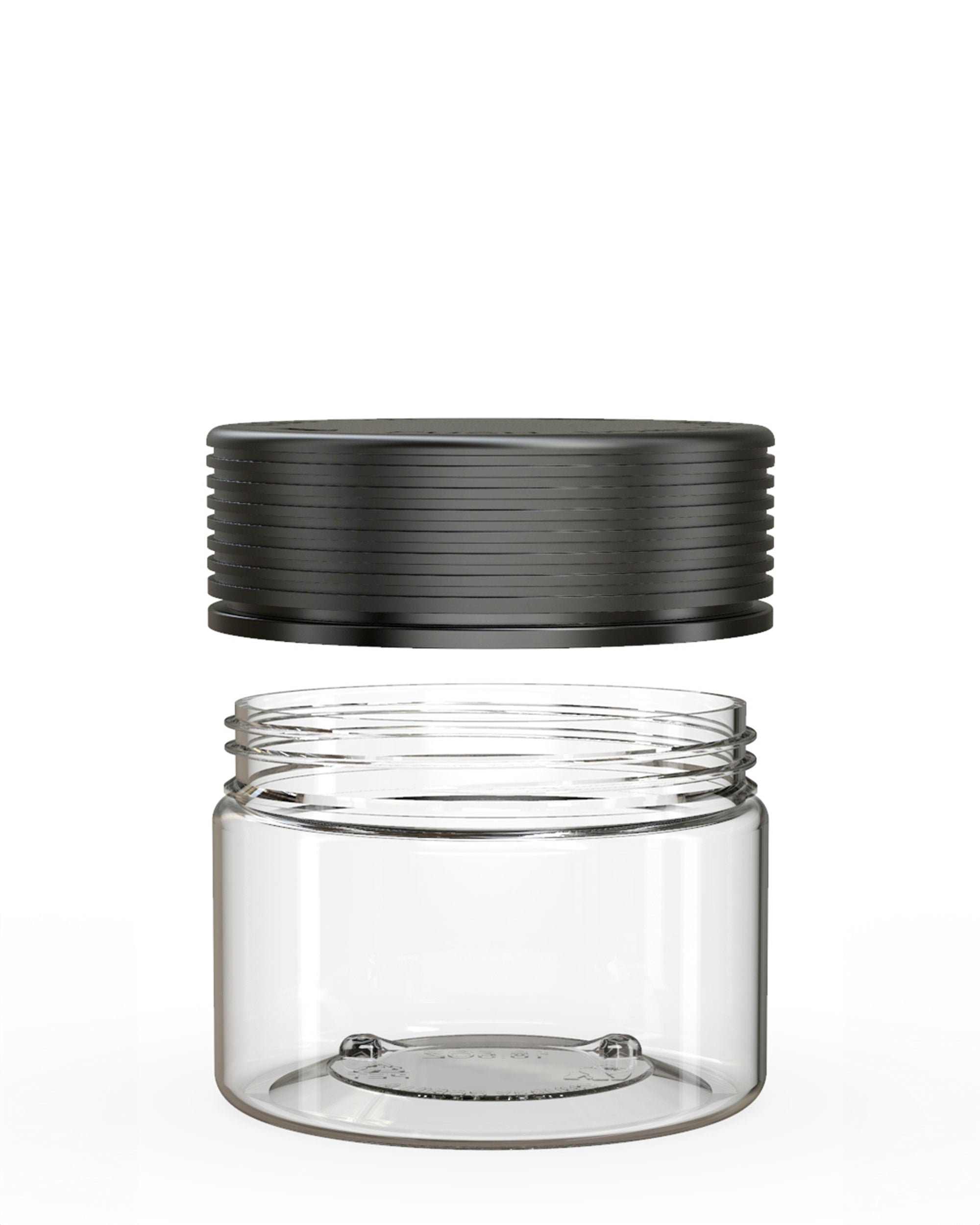 CHUBBY GORILLA | Child Resistant Clear Plastic Spiral XL Jar w/ Black Cap | 92.5mm - 10oz - 80 Count