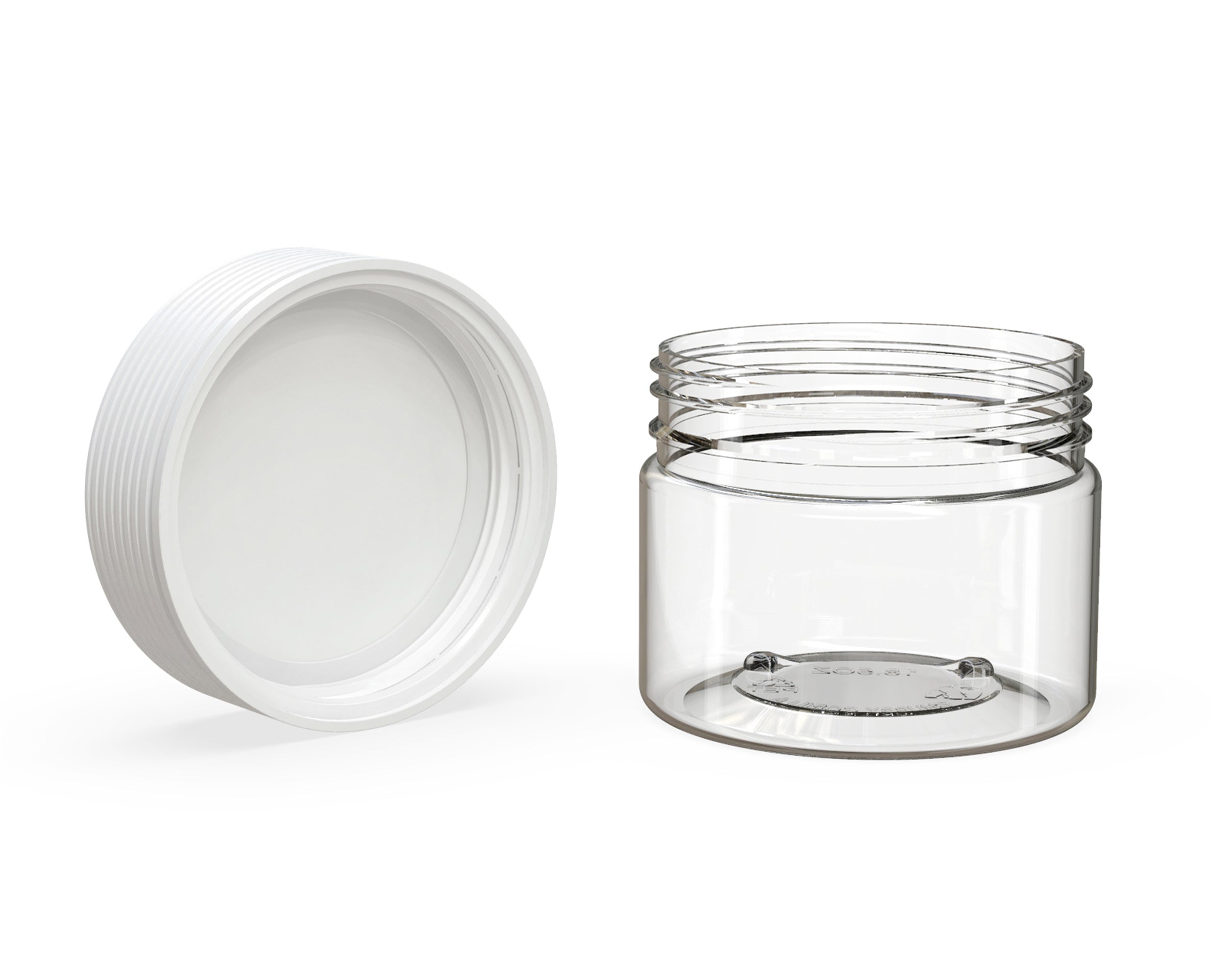CHUBBY GORILLA | Child Resistant Clear Plastic Spiral XL Jar w/ White Cap | 92.5mm - 10oz - 80 Count