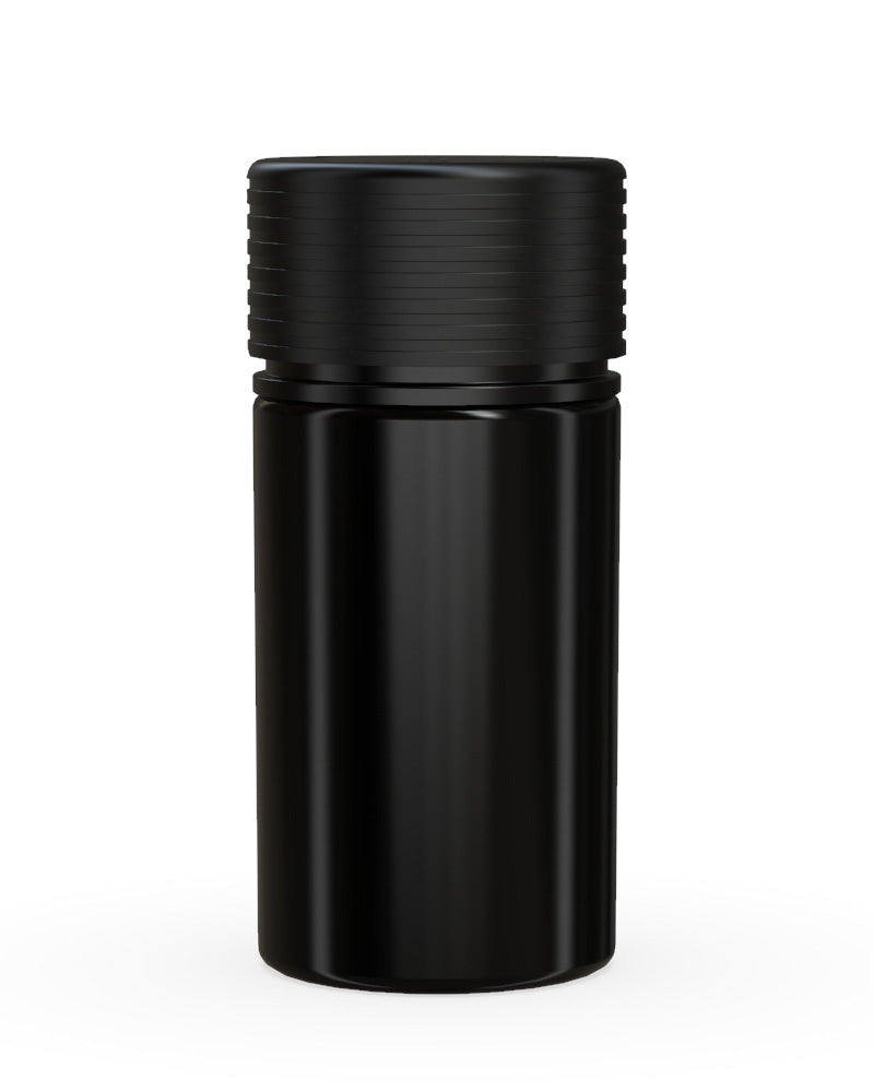 CHUBBY GORILLA Child Resistant Black Plastic Mini Spiral Jar w/ Black Cap | 55mm - 1oz | Sample