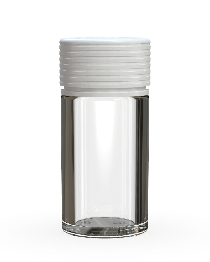 CHUBBY GORILLA Child Resistant Clear Plastic Mini Spiral Jar w/ White Cap | 55mm - 1oz | Sample