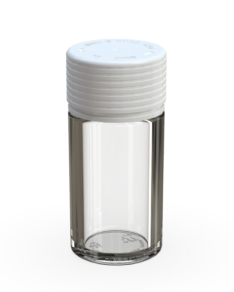 CHUBBY GORILLA | Child Resistant Clear Plastic Mini Spiral Jar w/ White Cap | 55mm - 1oz - 200 Count