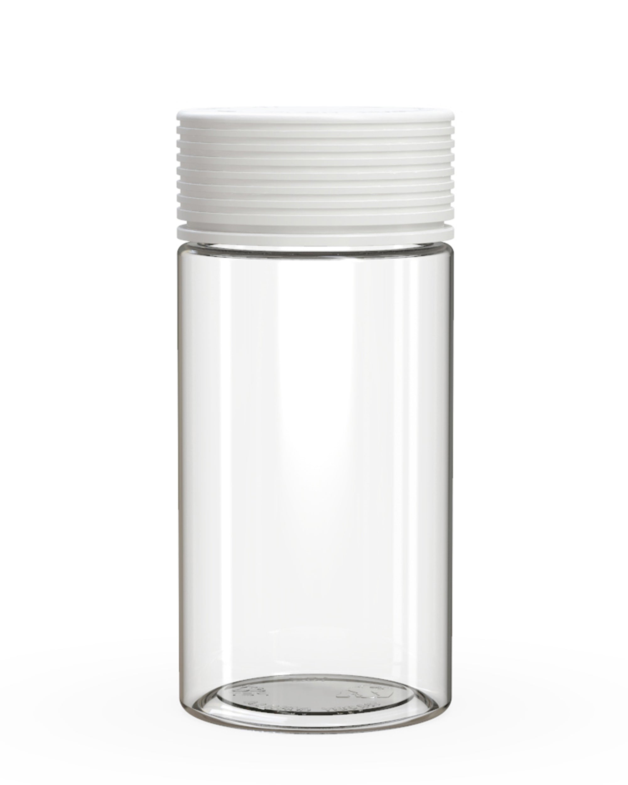 CHUBBY GORILLA | Child Resistant Clear Plastic Spiral Jar w/ White Cap | 55mm - 6oz - 300 Count