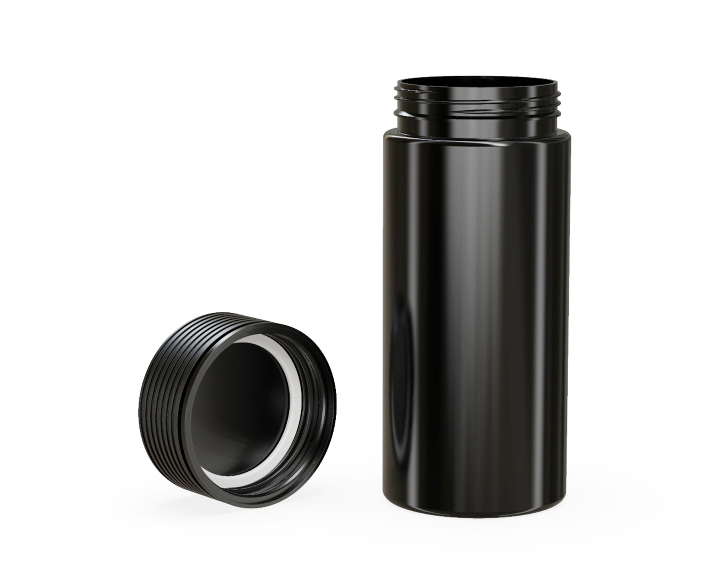 CHUBBY GORILLA | Child Resistant Black Plastic Spiral Jar w/ Black Cap | 55mm - 8oz - 200 Count