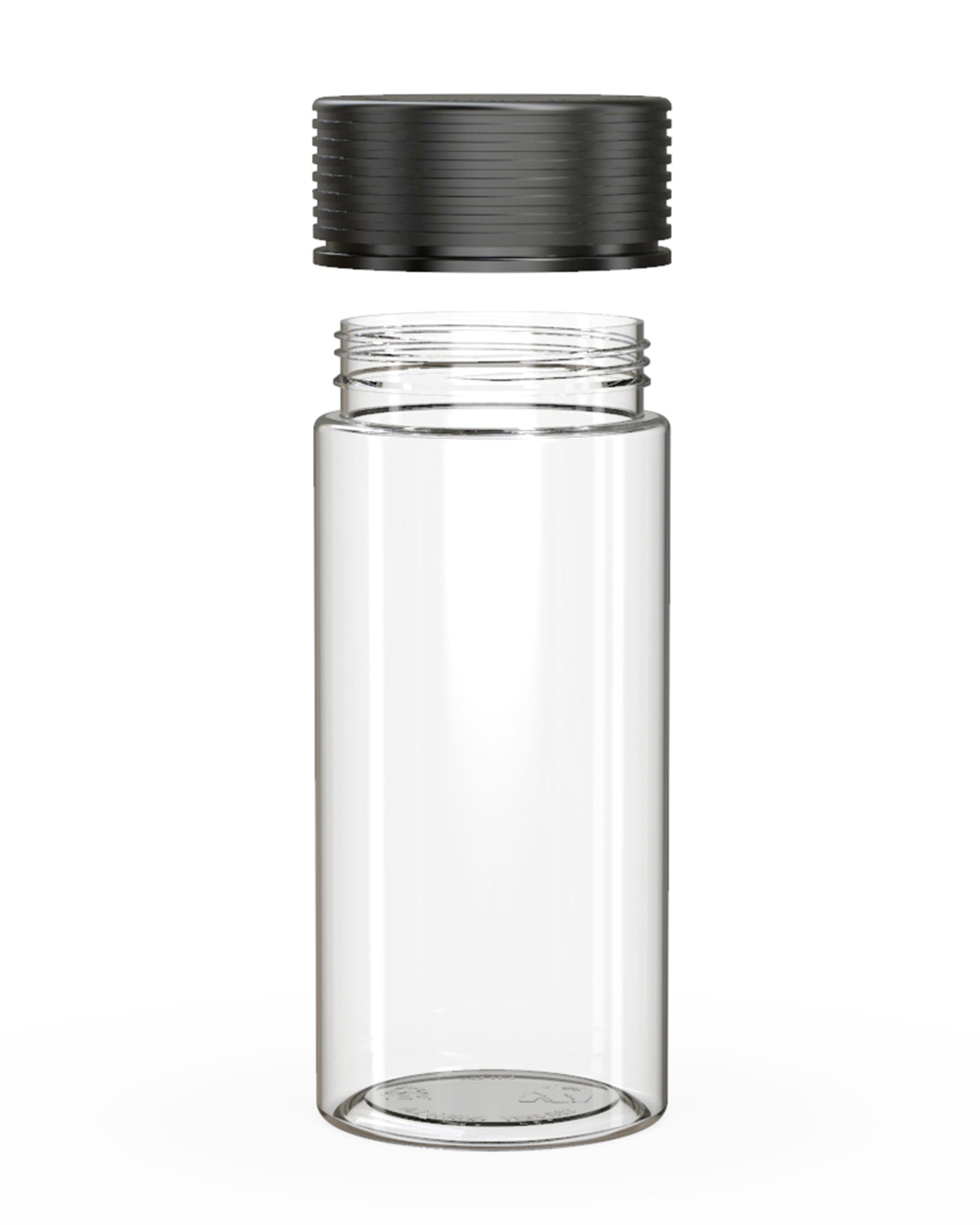 CHUBBY GORILLA | Child Resistant Clear Plastic Spiral Jar w/ Black Cap | 55mm - 8oz - 200 Count