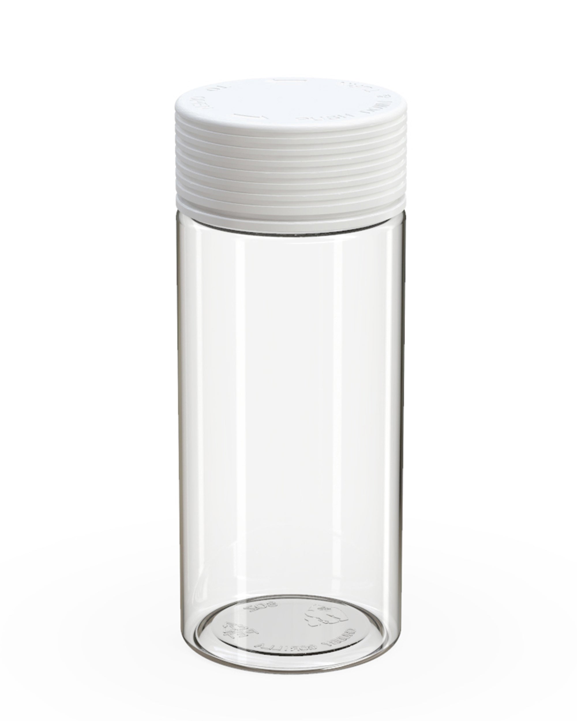 CHUBBY GORILLA | Child Resistant Clear Plastic Spiral Jar w/ White Cap | 55mm - 8oz - 200 Count